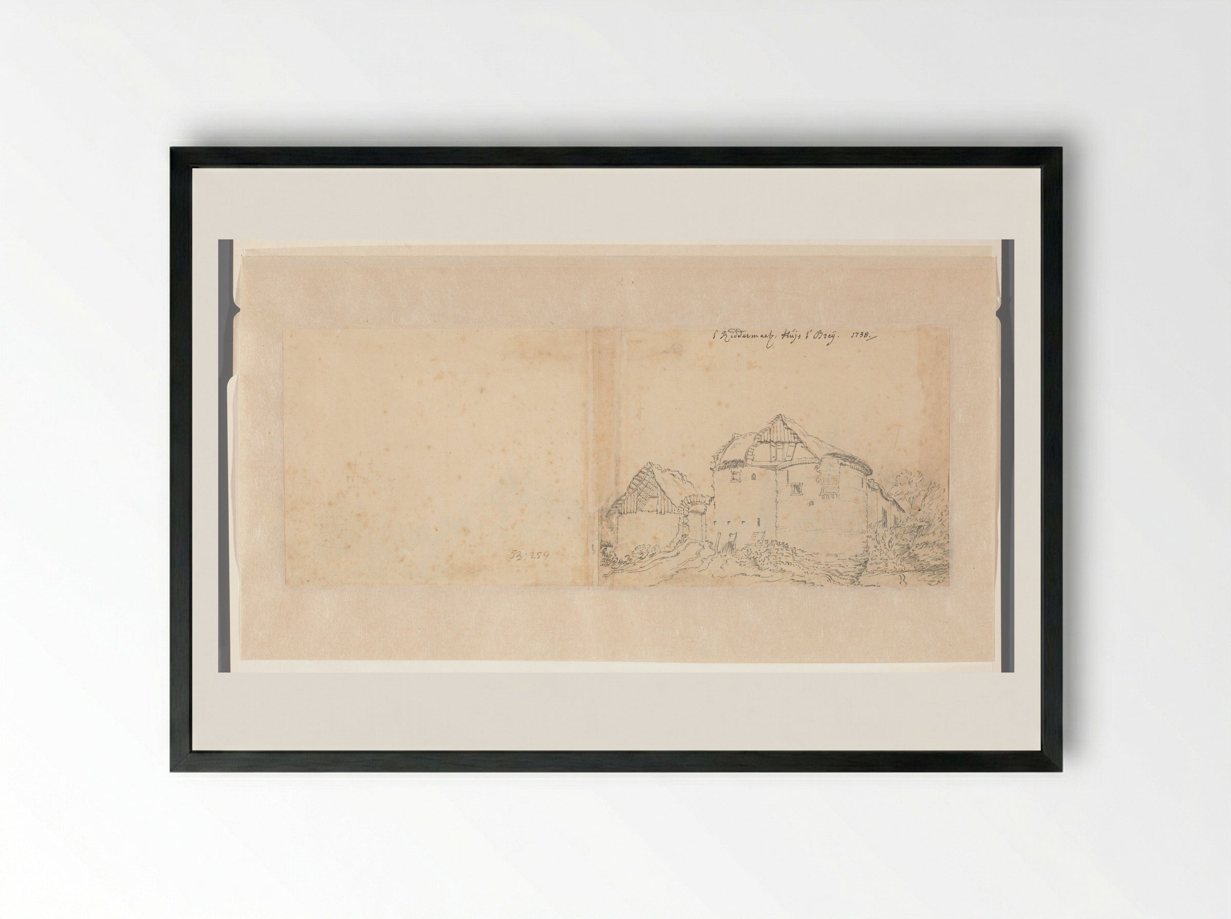 Het Riddermatig Huys te Breij - Jan de Beijer - Framed Print Black