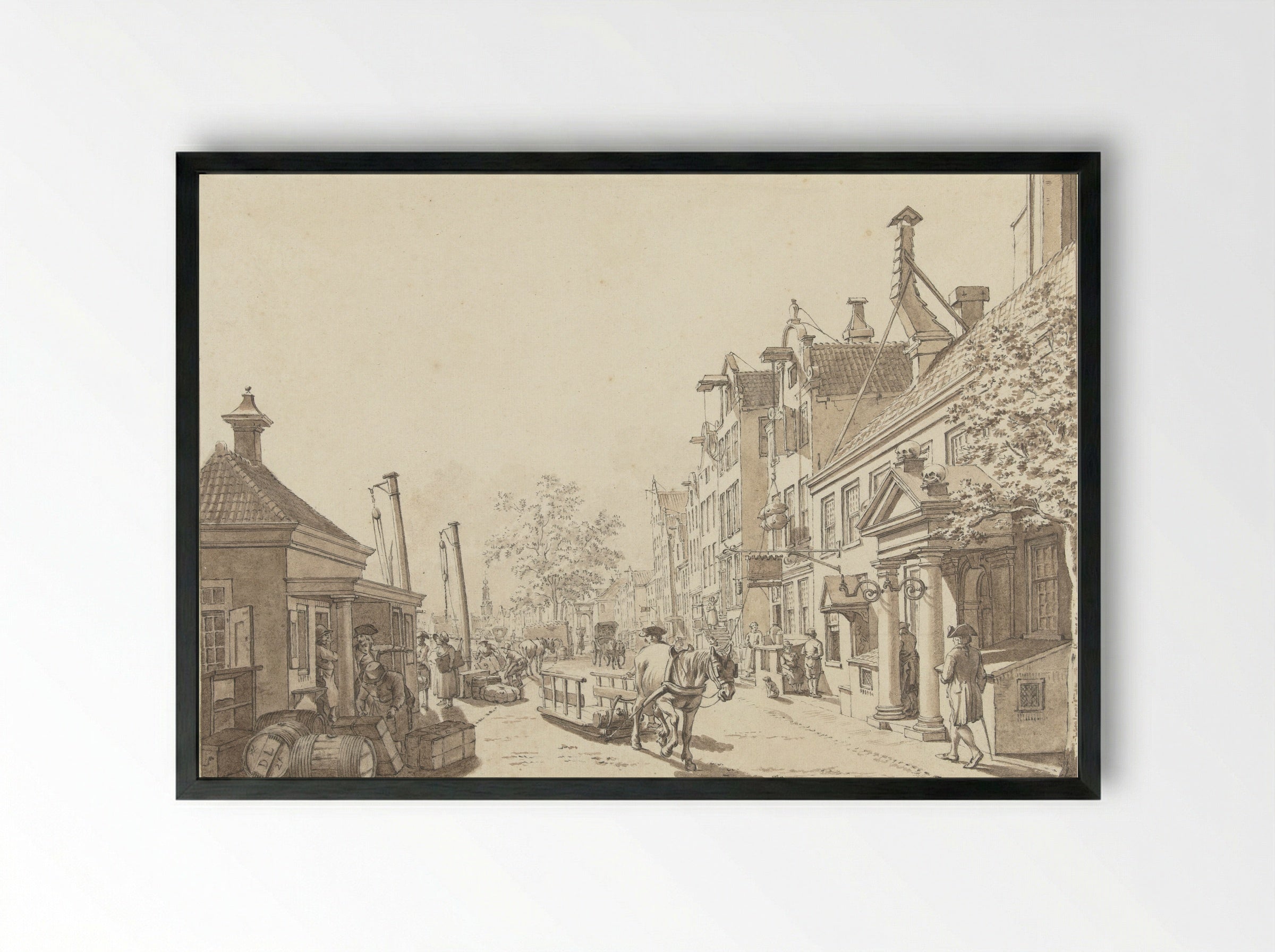 Het Rokin, gezien naar de Munt - Jacob Cats - Framed Print Black