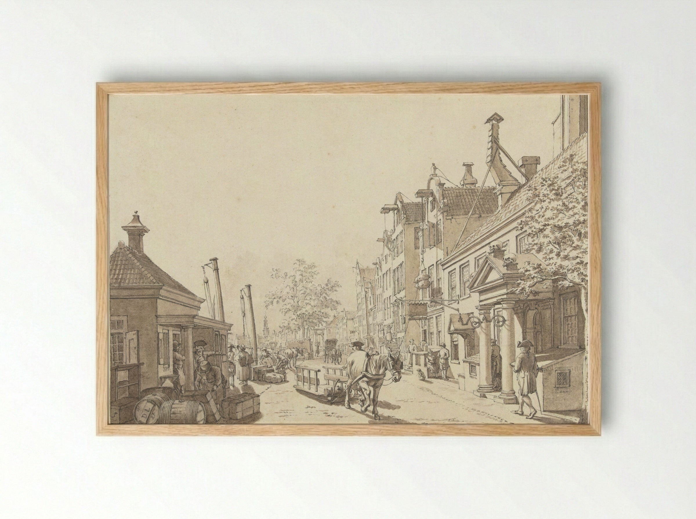 Het Rokin, gezien naar de Munt - Jacob Cats - Framed Print Wood