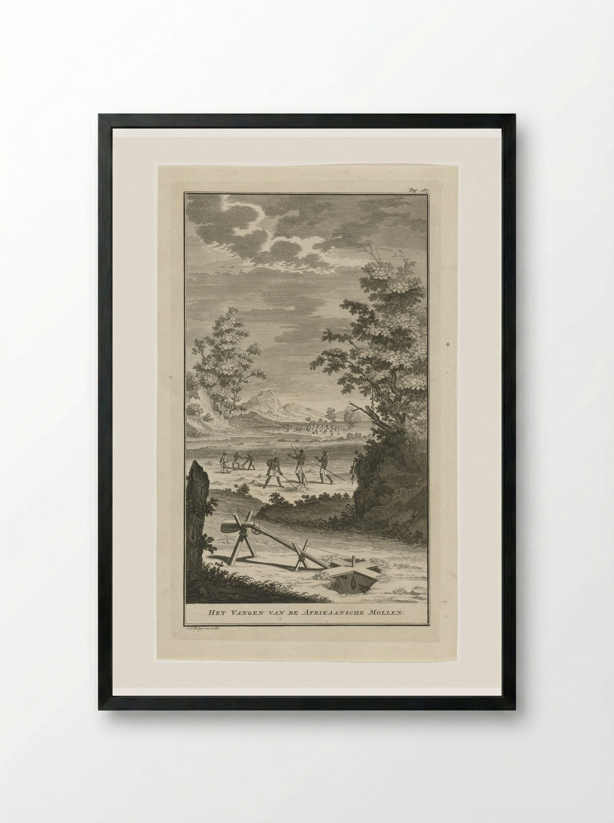 Het Vangen van de Afrikaansche Mollen - Jan Caspar Philips - Framed Print Black