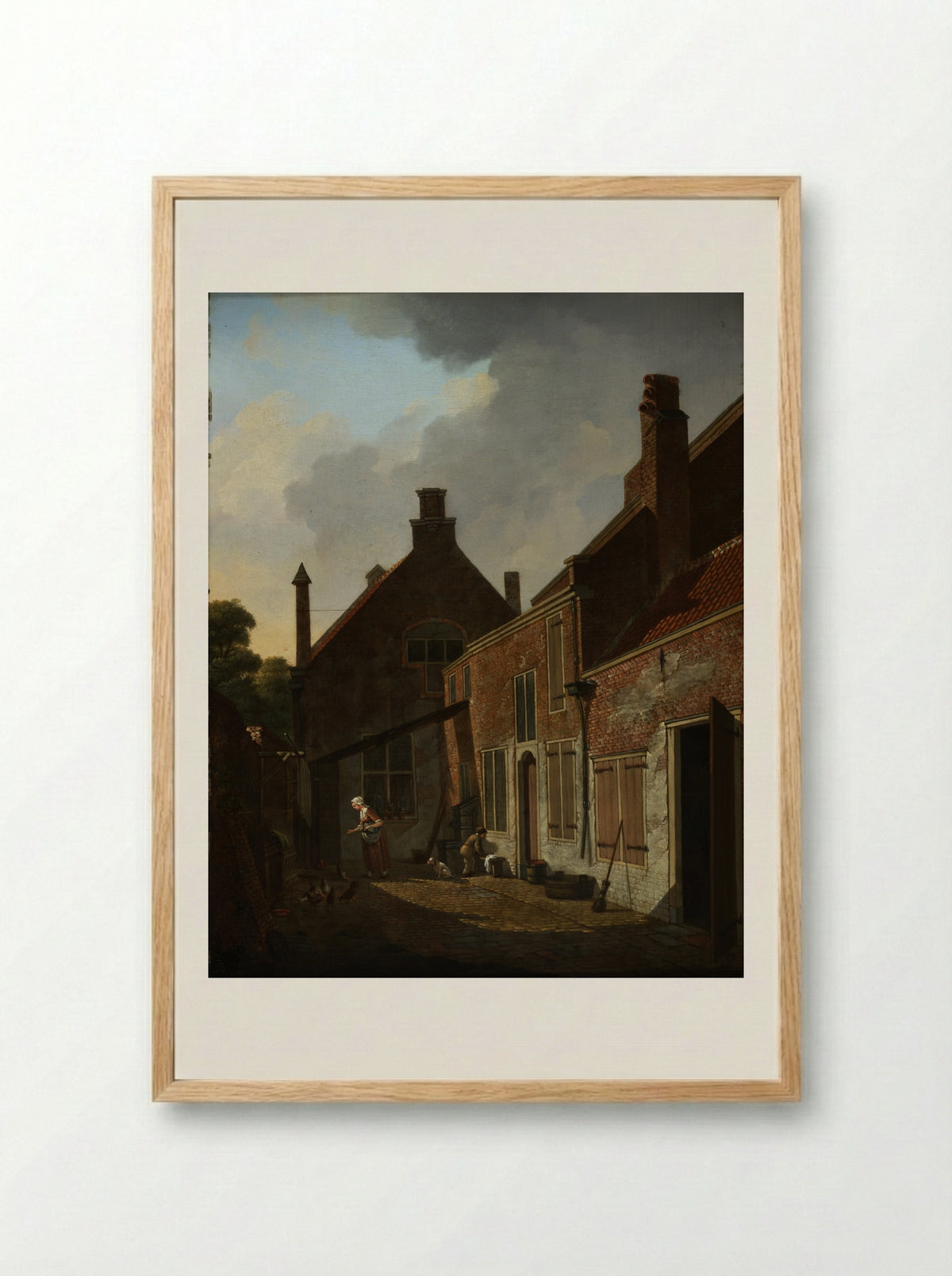 Het afbreken van de ruïne van de Abdij van Rijnsburg - Johannes van Lexmond - Framed Print Wood