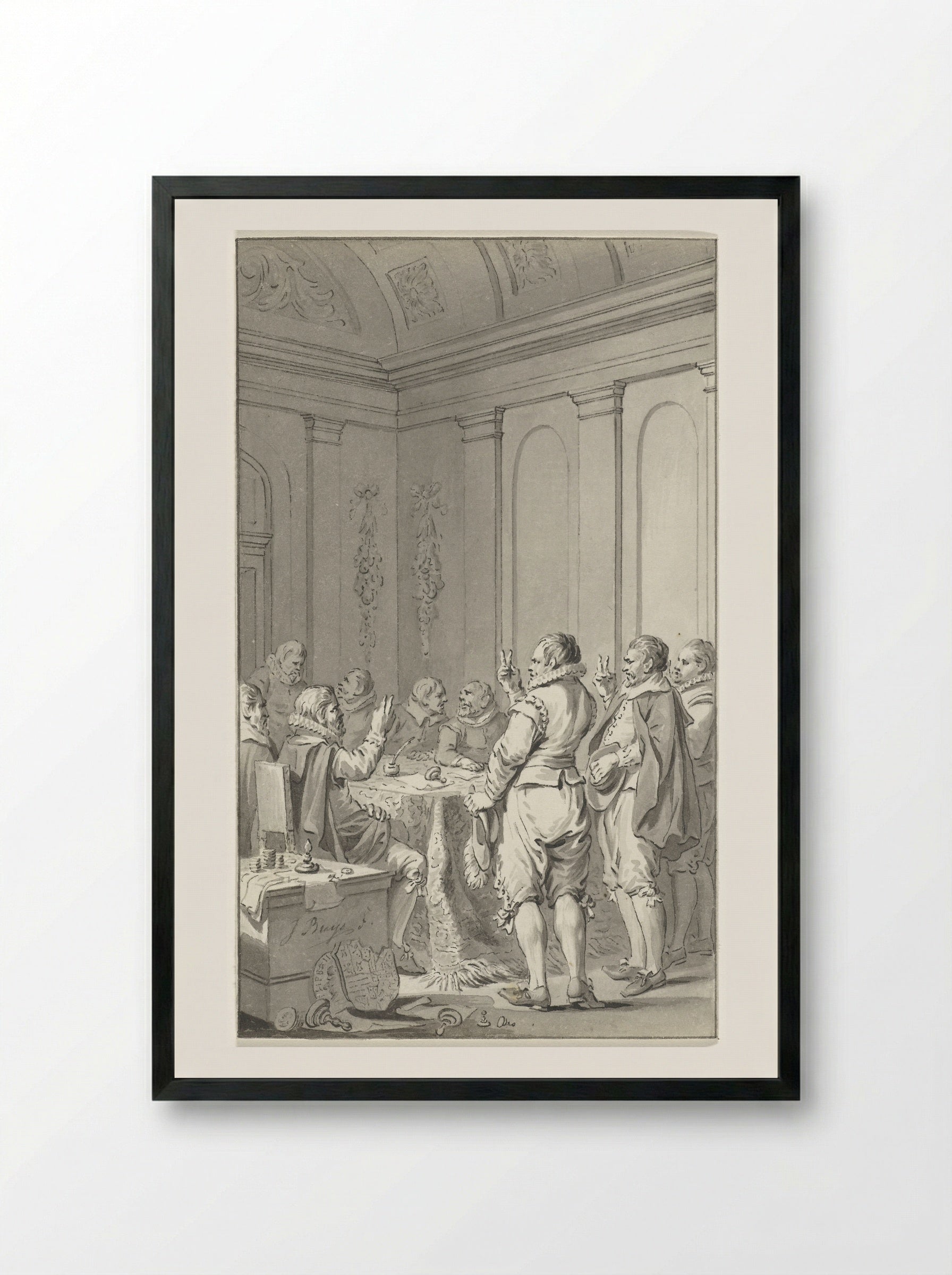 Het afzweren van Filips II door de Staten - Jacobus Buys - Framed Print Black