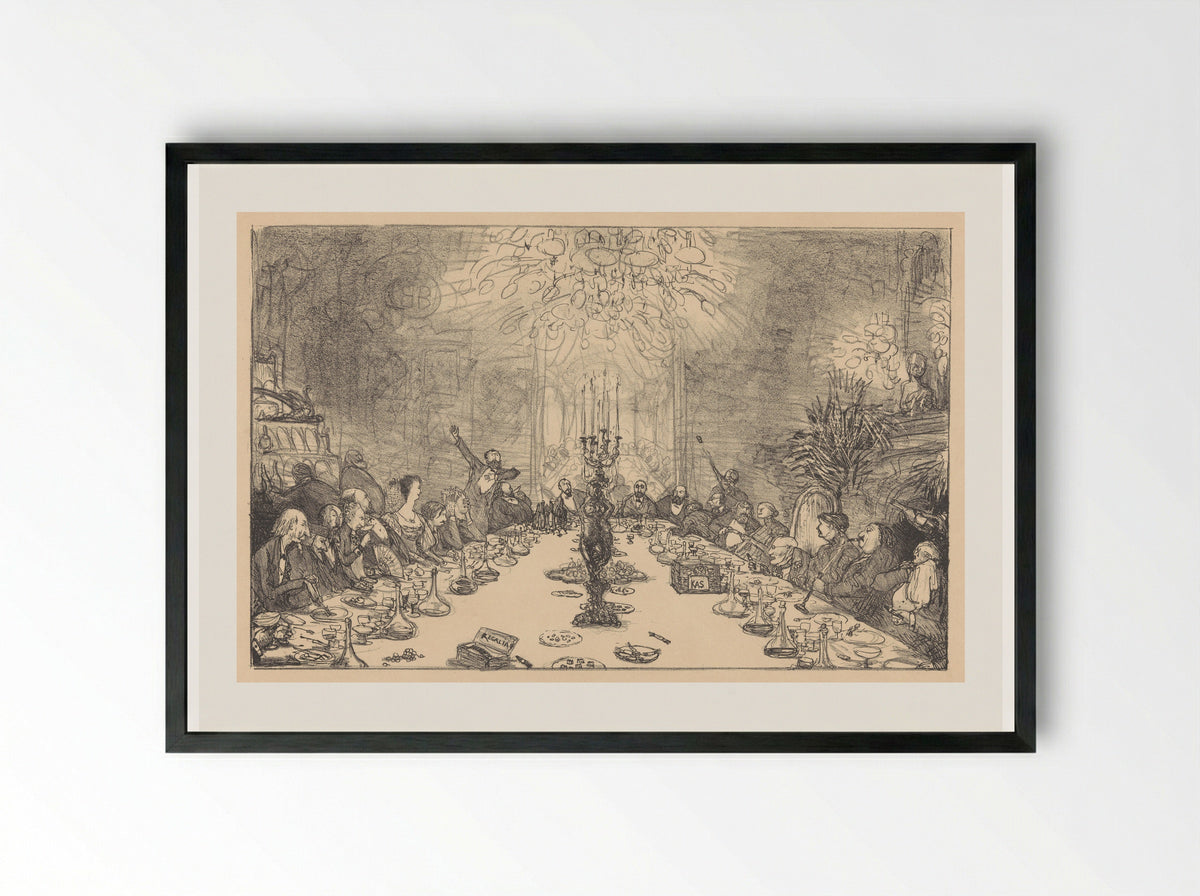 Het banket van de Hollandsche Tekenmaatschappij - Marius Bauer - Framed Print Black