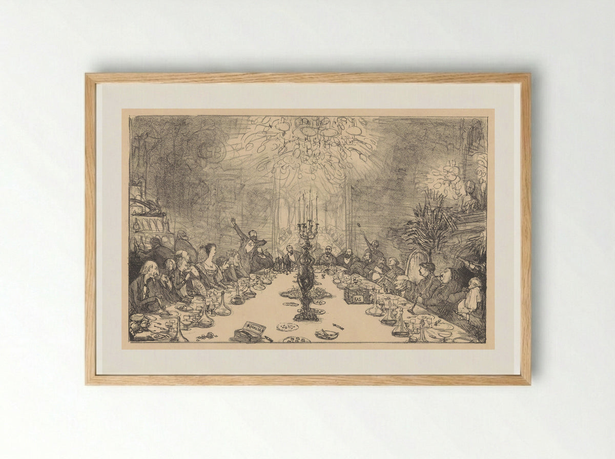 Het banket van de Hollandsche Tekenmaatschappij - Marius Bauer - Framed Print Wood