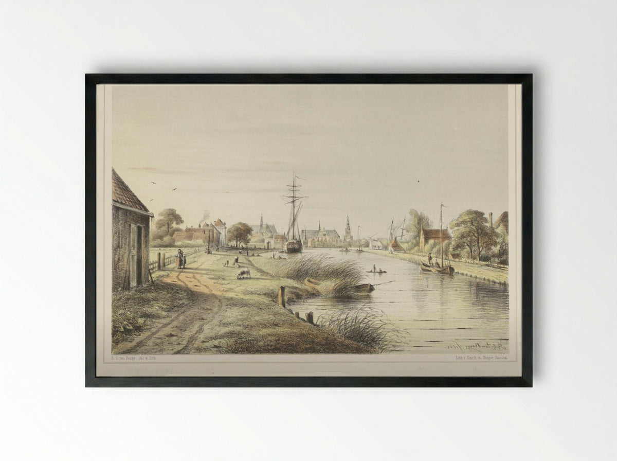 Het bezoeken van de zieken - Bernardus Gerardus ten Berge - Framed Print Black