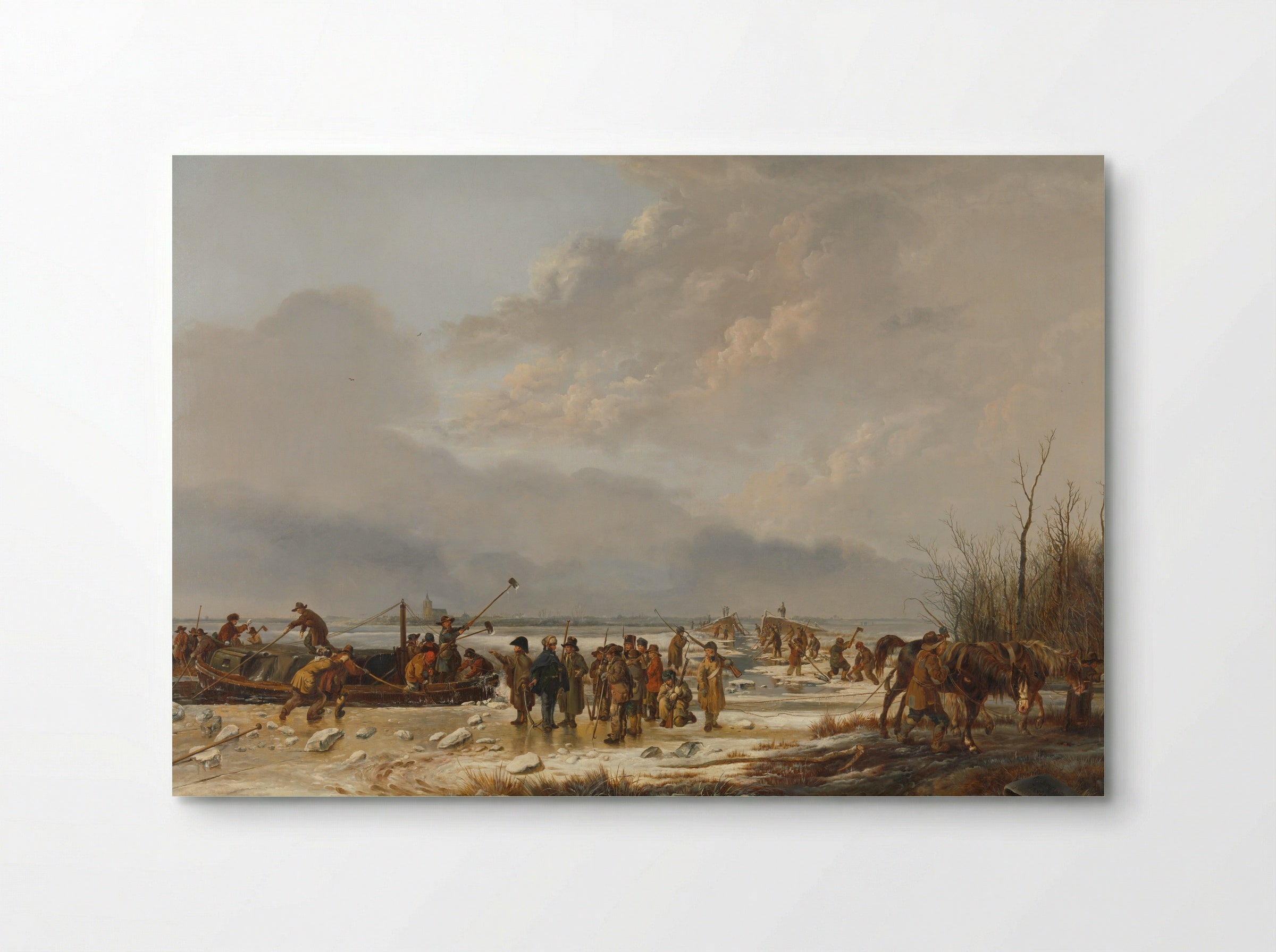 Het doorijzen van de Karnemelksloot bij Naarden, januari 1814 - Pieter Gerardus van Os - Poster