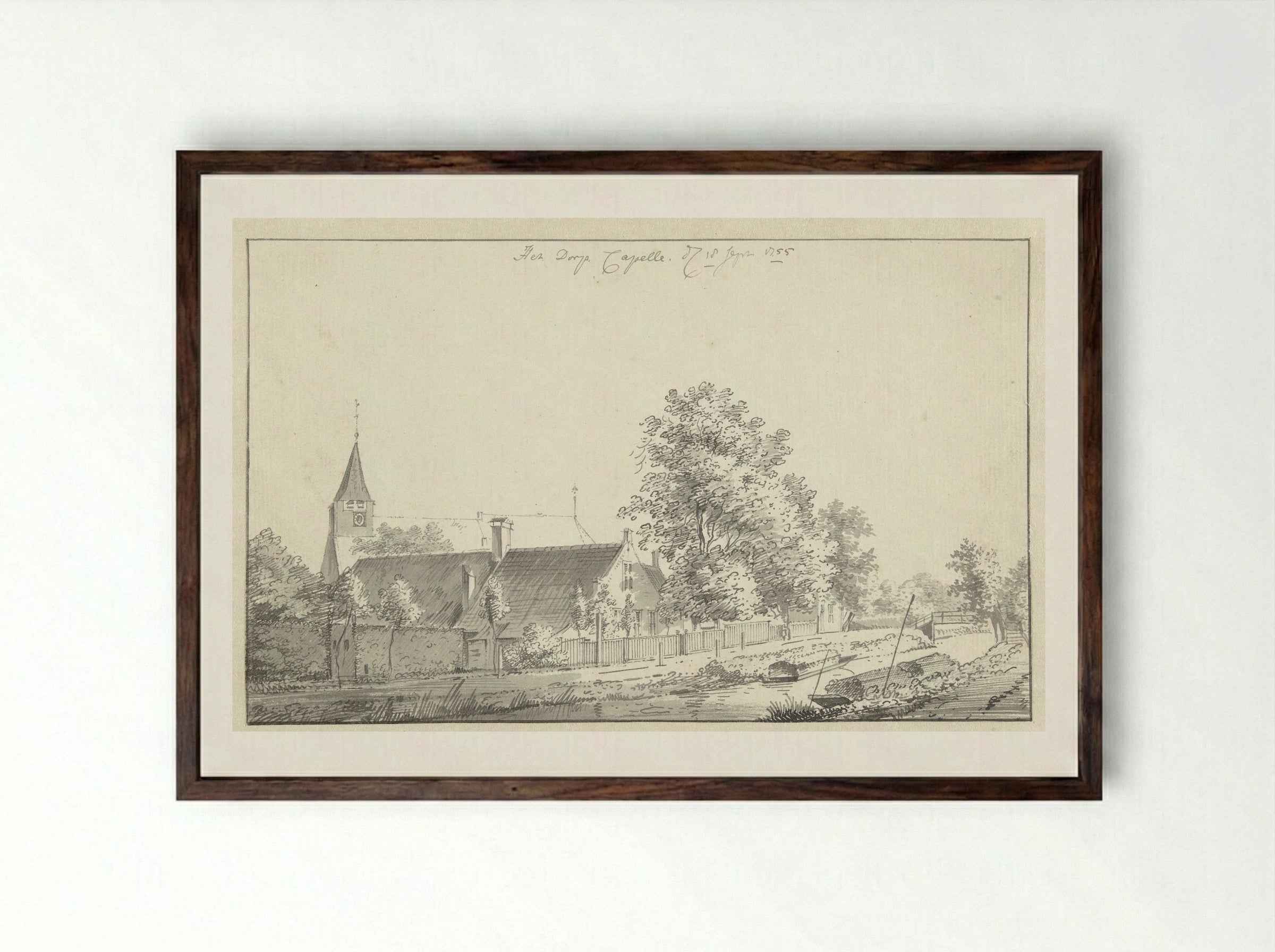 Het dorp Capelle aan de IJssel - Jan de Beijer - Framed Print Dark Wood