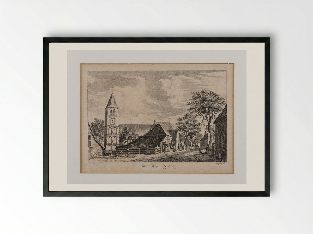 Het dorp Deil - Jan de Beijer - Framed Print Black