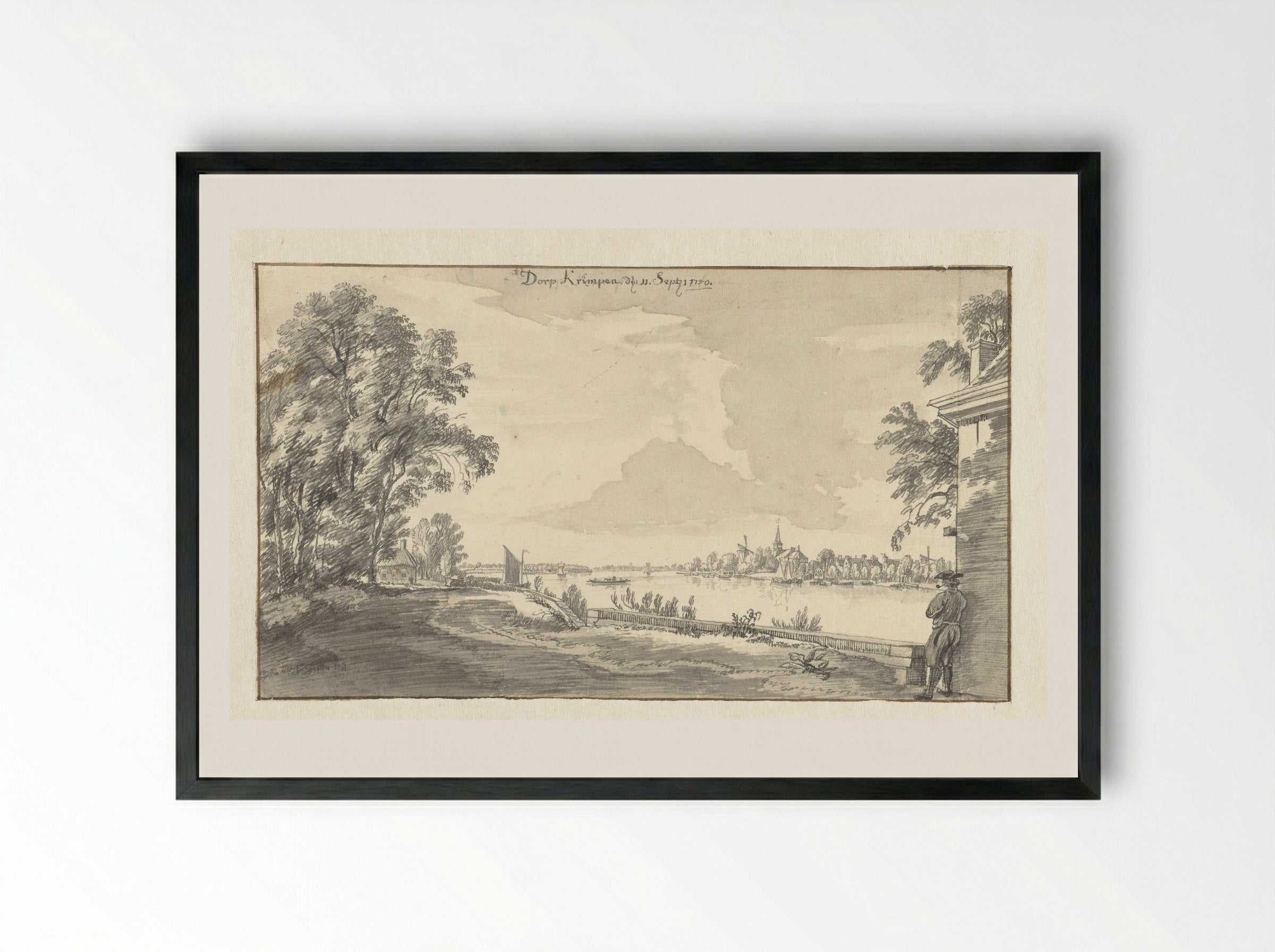 Het dorp Krimpen - Jan de Beijer - Framed Print Black