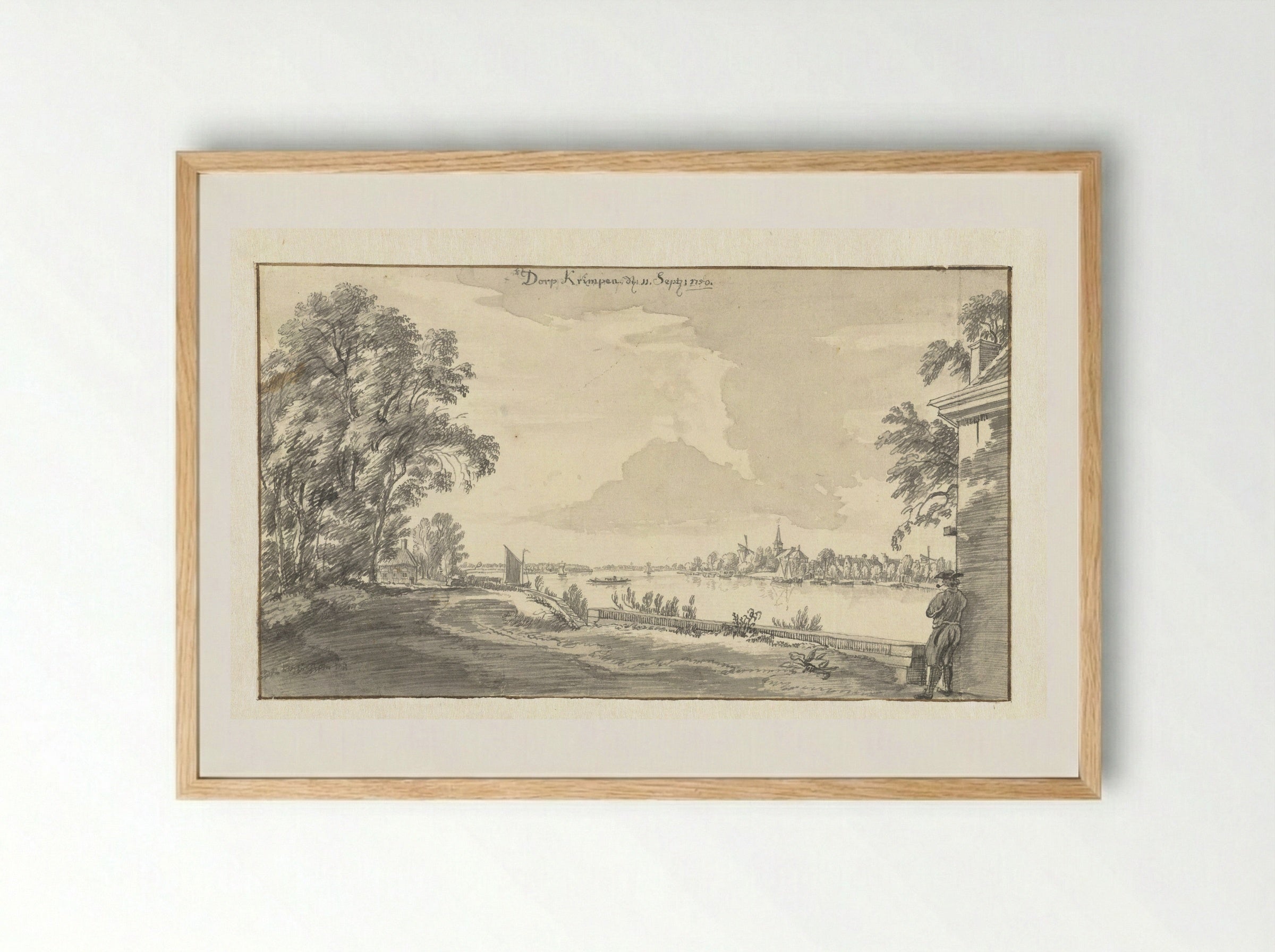 Het dorp Krimpen - Jan de Beijer - Framed Print Wood