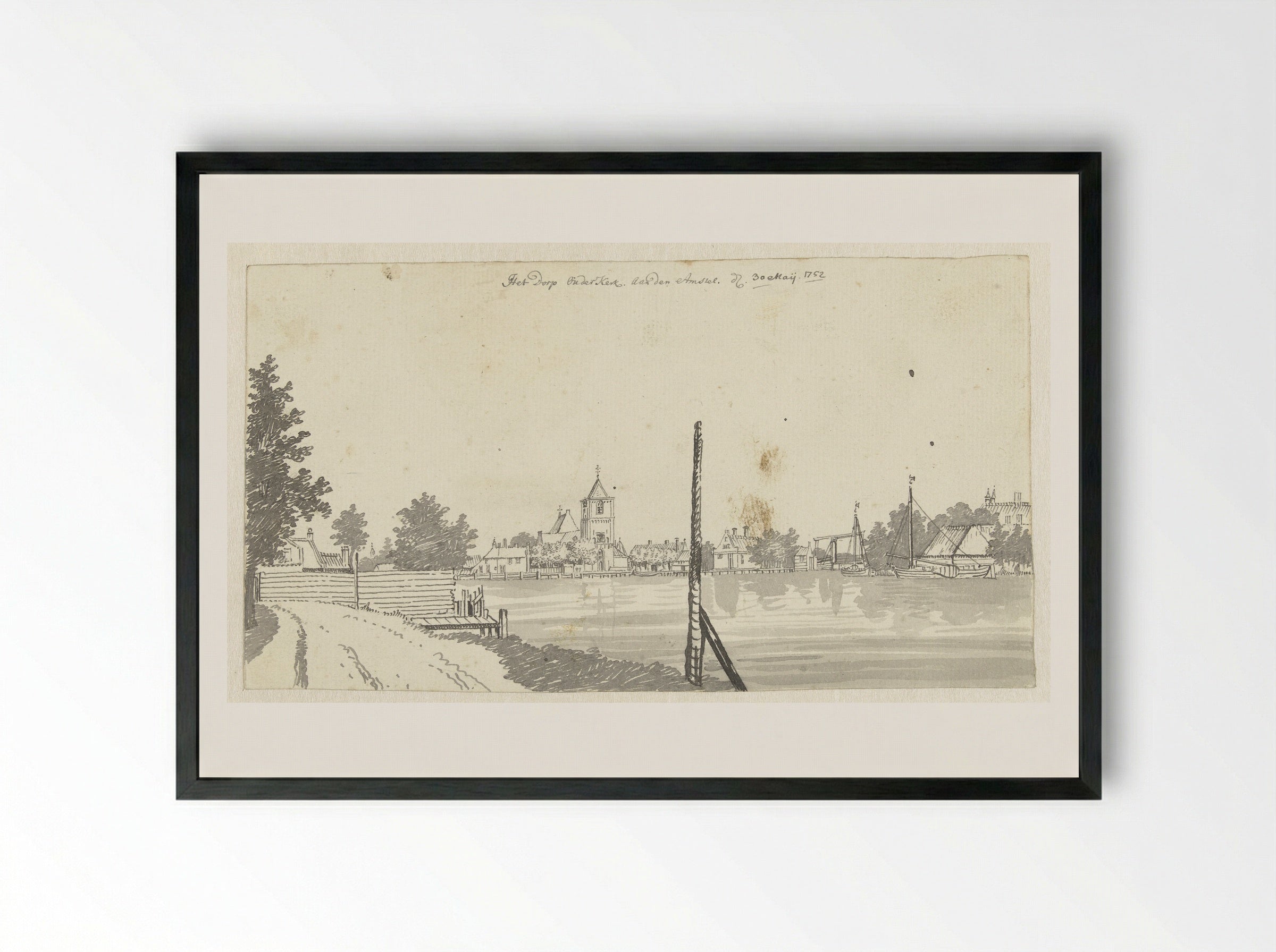 Het dorp Ouderkerk aan de Amstel - Jan de Beijer - Framed Print Black