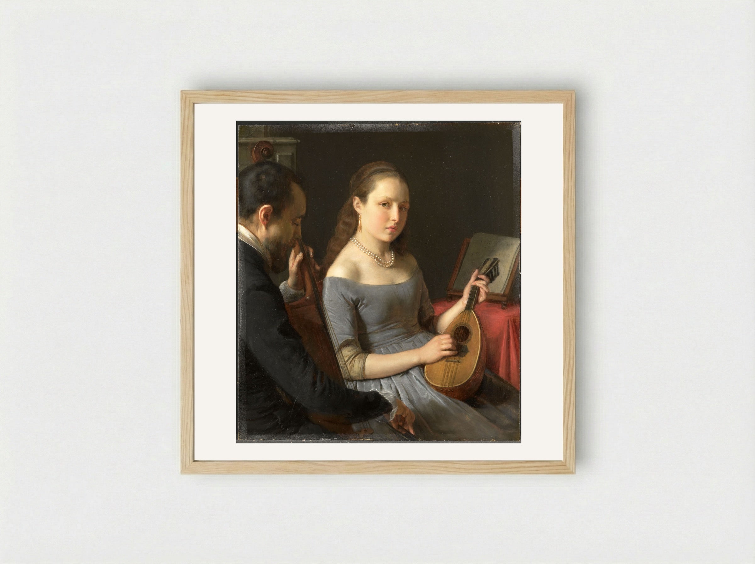 Het duet - Charles van Beveren - Framed Print Wood