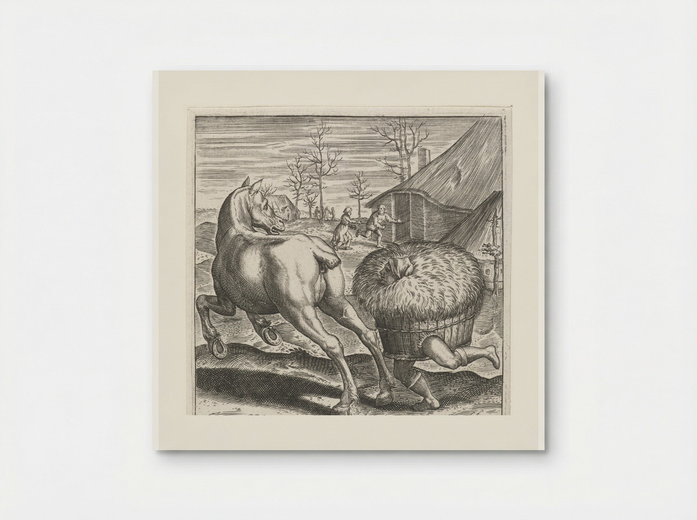 Het hooi loopt het paard achterna - Johann Theodor de Bry - Poster