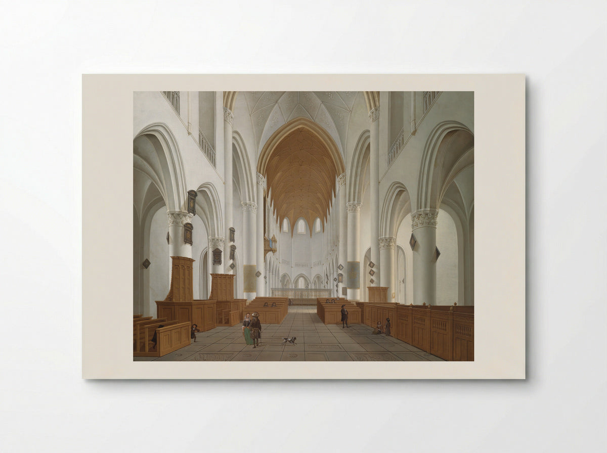 Het interieur van de Sint Bavokerk te Haarlem - Isaak van Nickelen - Poster