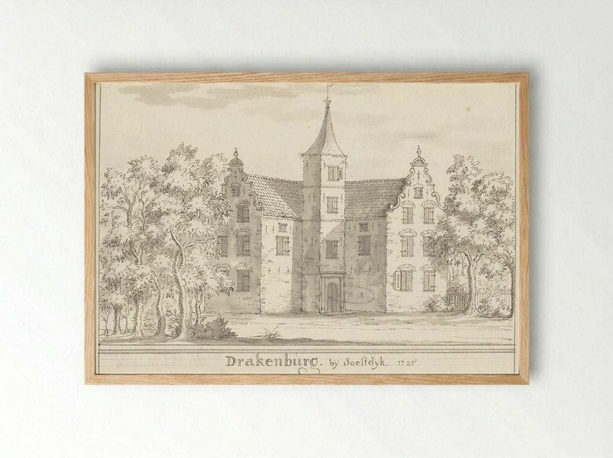 Het kasteel Drakenburg bij Soestdijk - Jacobus Stellingwerff - Framed Print Wood
