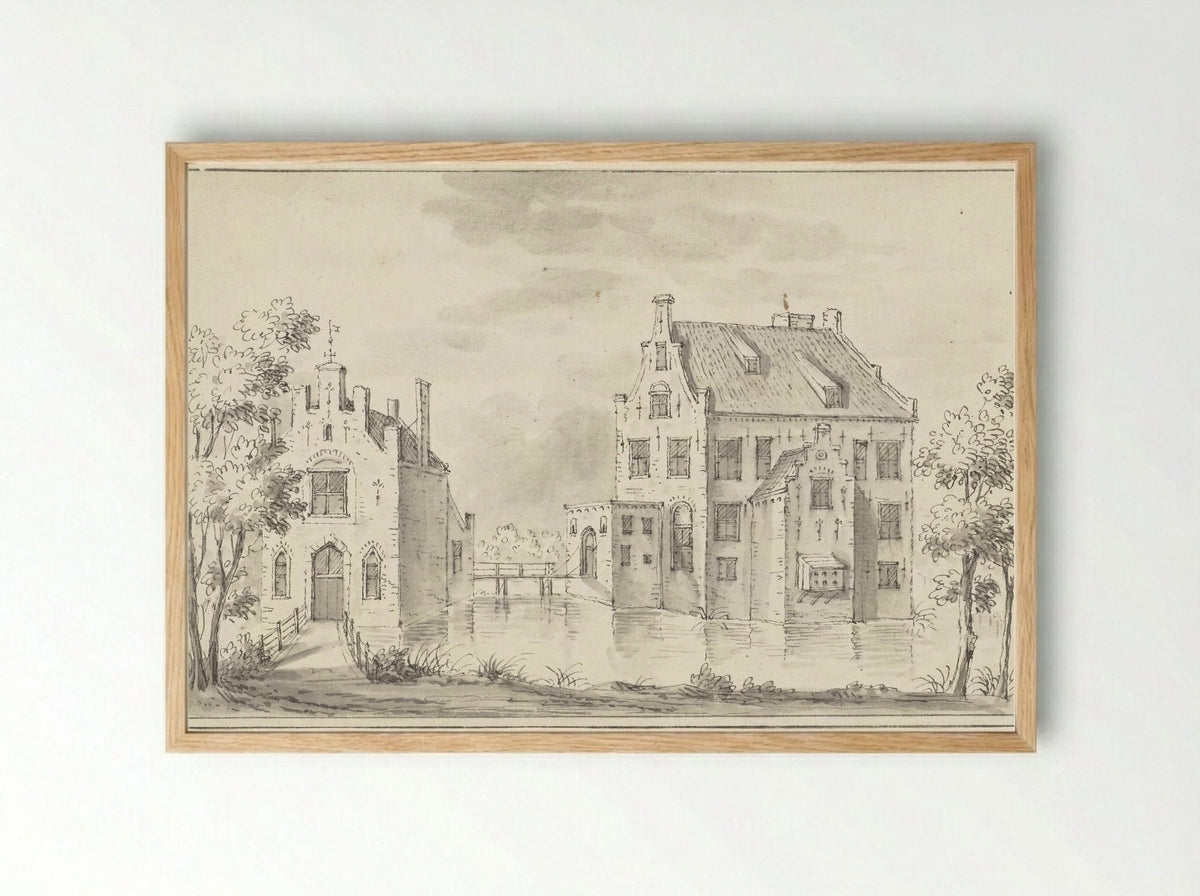 Het kasteel Groenewoude bij Woudenberg - Jacobus Stellingwerff - Framed Print Wood