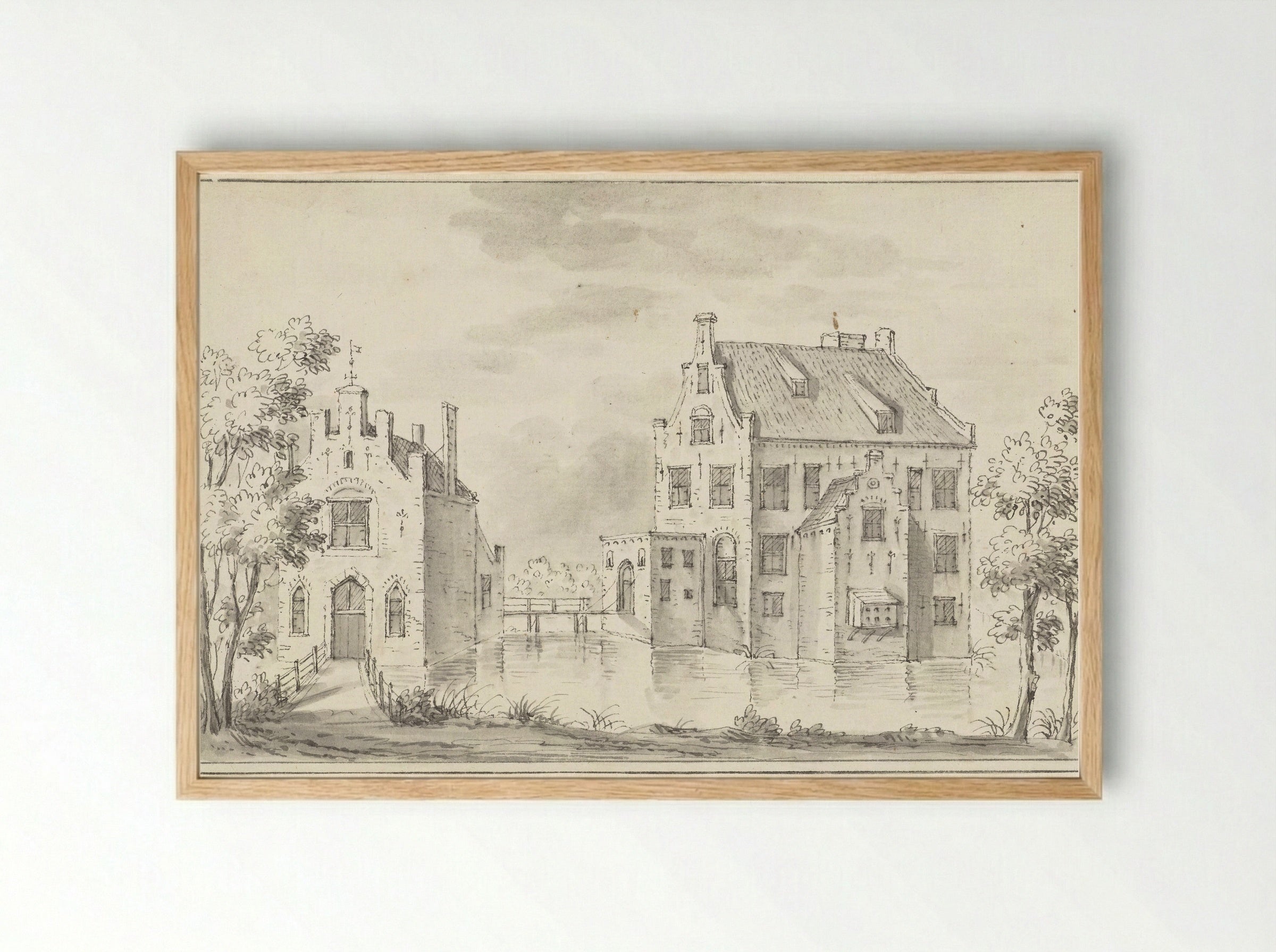 Het kasteel Groenewoude bij Woudenberg - Jacobus Stellingwerff - Framed Print Wood