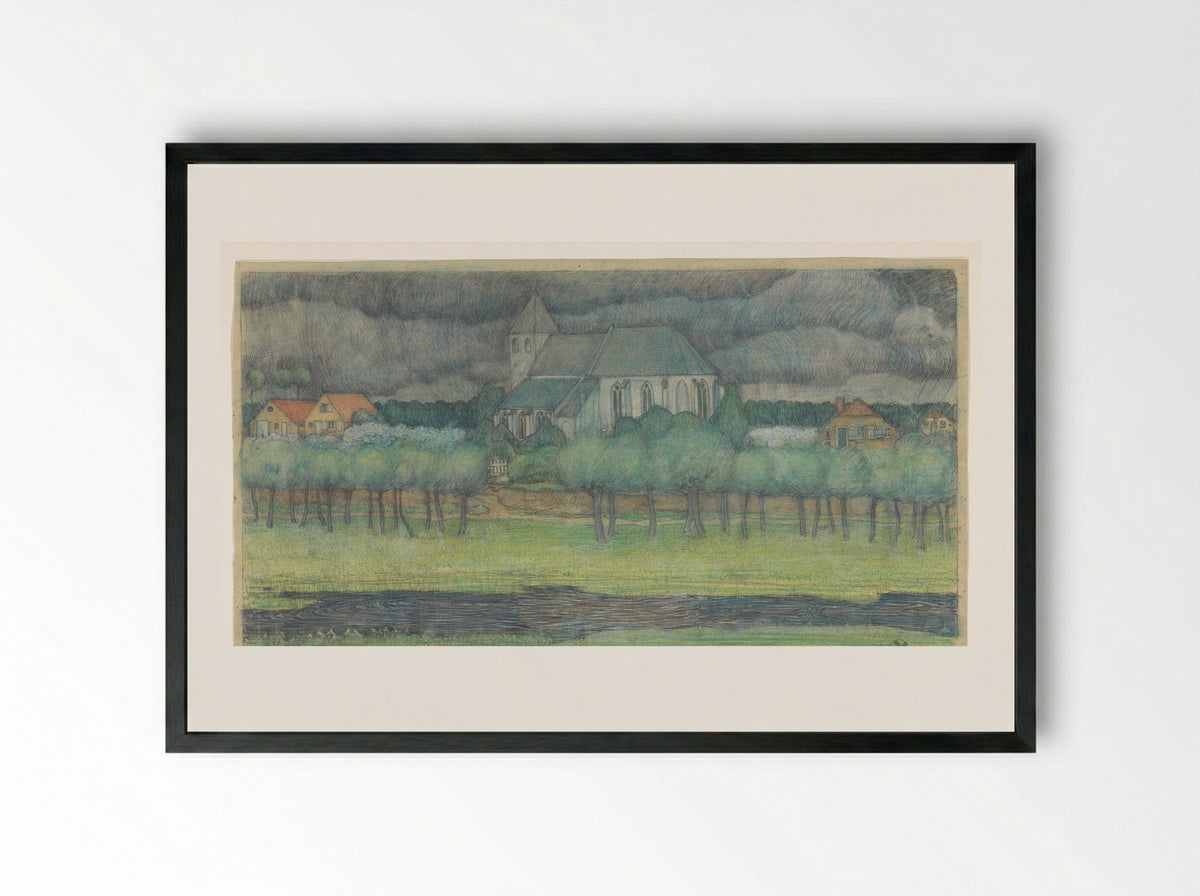 Het kerkje te Oosterbeek - Edzard Koning - Framed Print Black