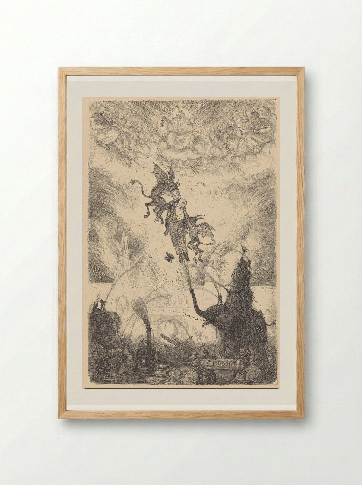 Het laatste vuurwerk op de tentoonstelling (Eereprijs) - Marius Bauer - Framed Print Wood