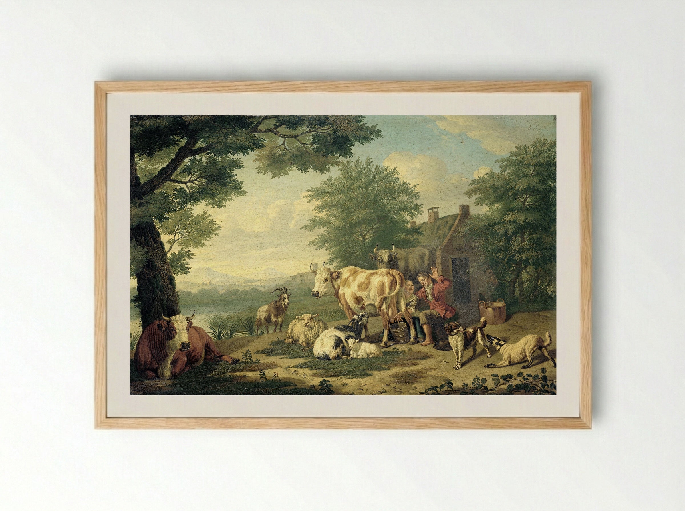 Het melkuur - Jan van Gool - Framed Print Wood