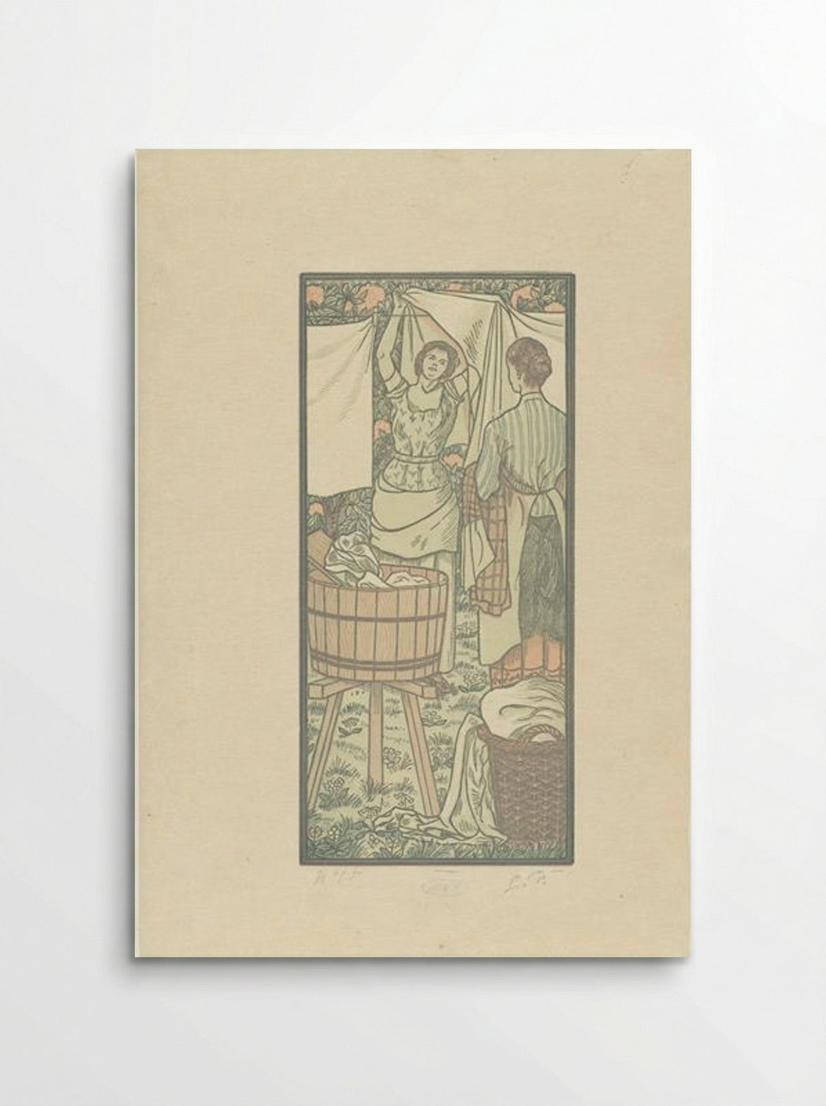 Het ophangen van de was - Lucien Pissarro - Poster