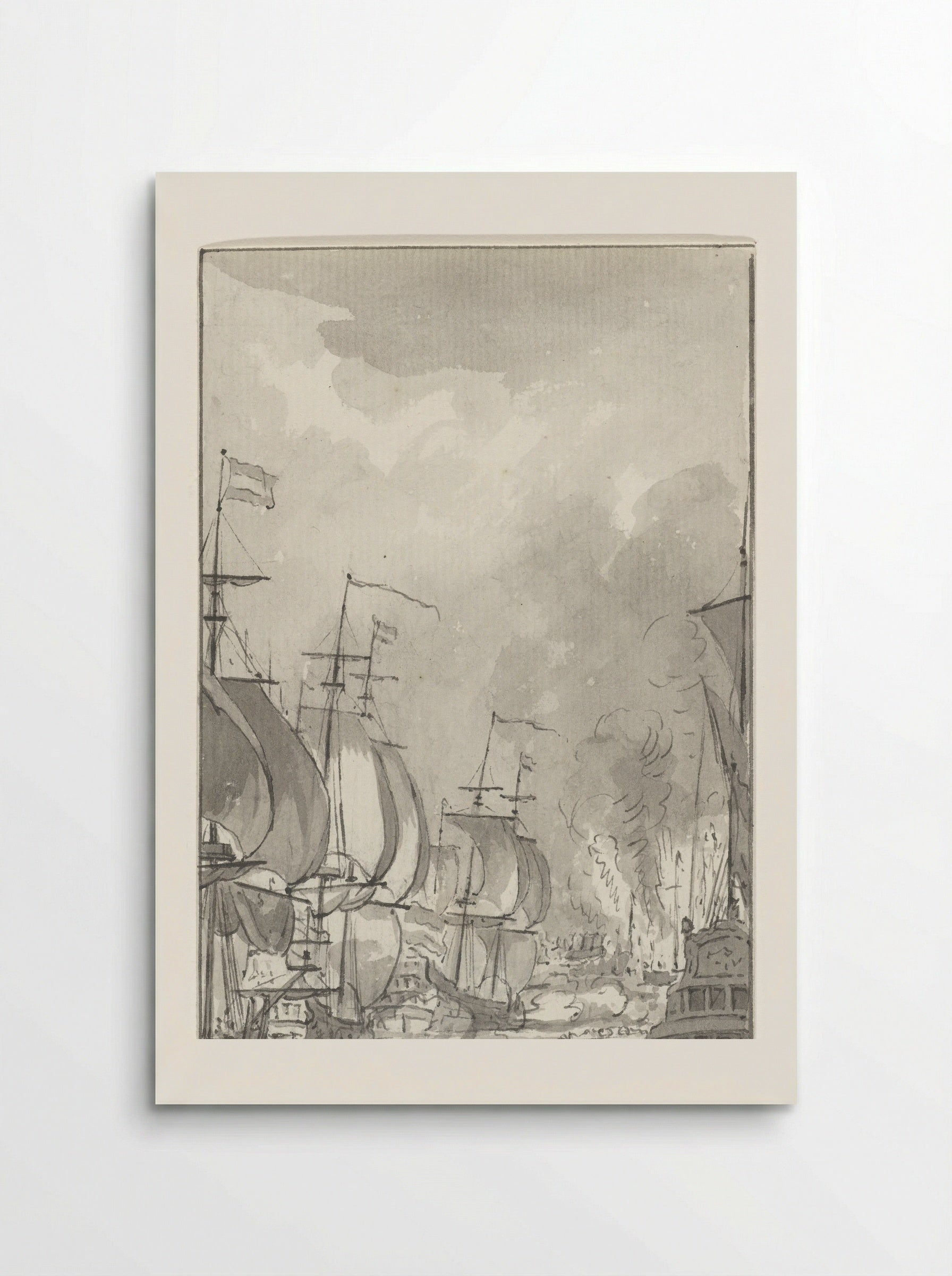 Het overvaren van de ketting in de Medway, 1667 - Jacobus Buys - Poster