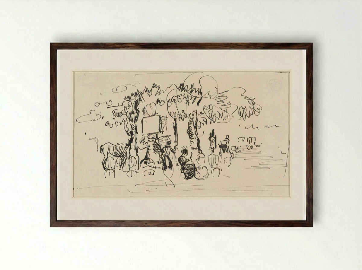 Het park - Rik Wouters - Framed Print Dark Wood