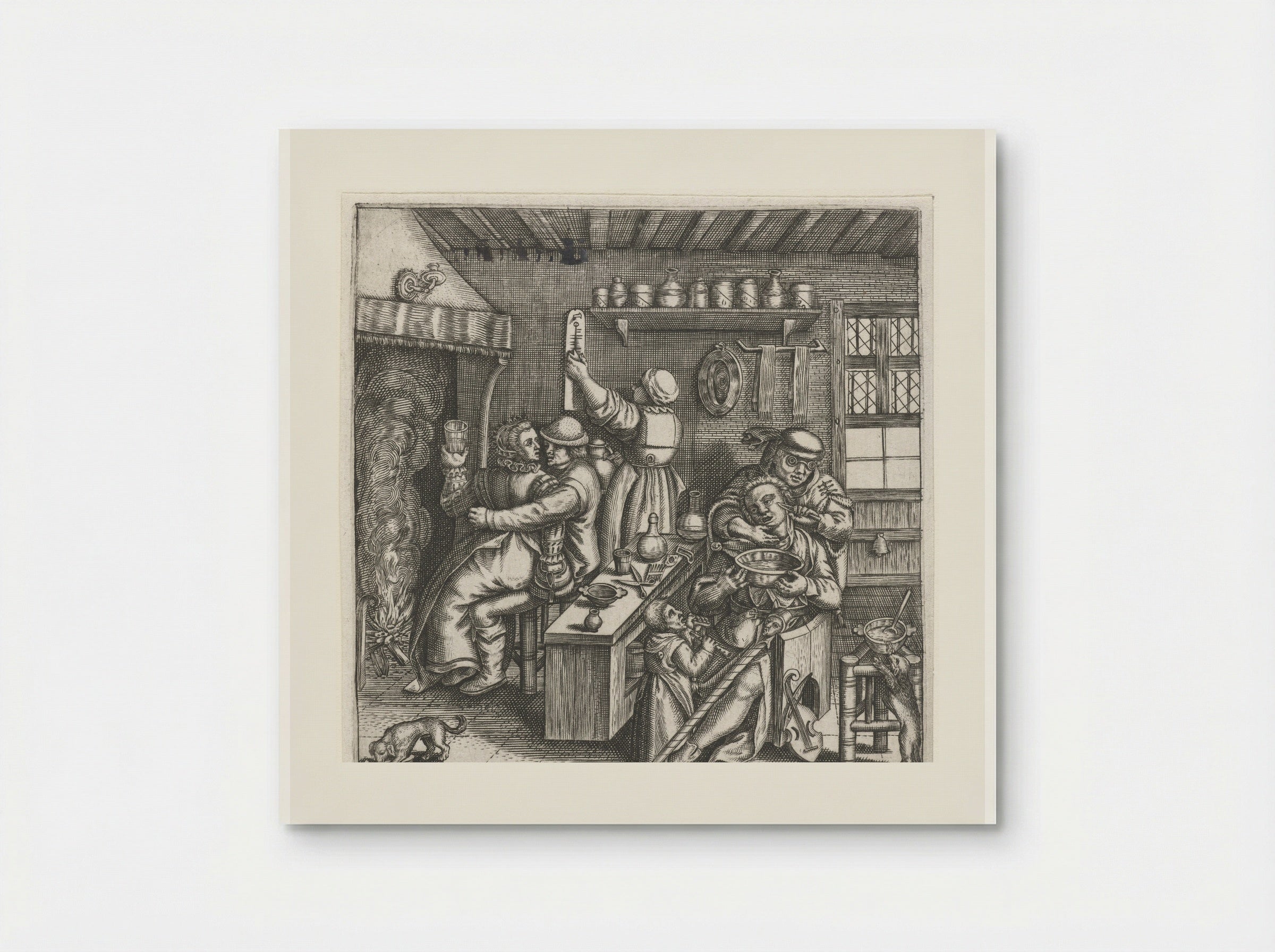 Het scheren van de zot - Johann Theodor de Bry - Poster