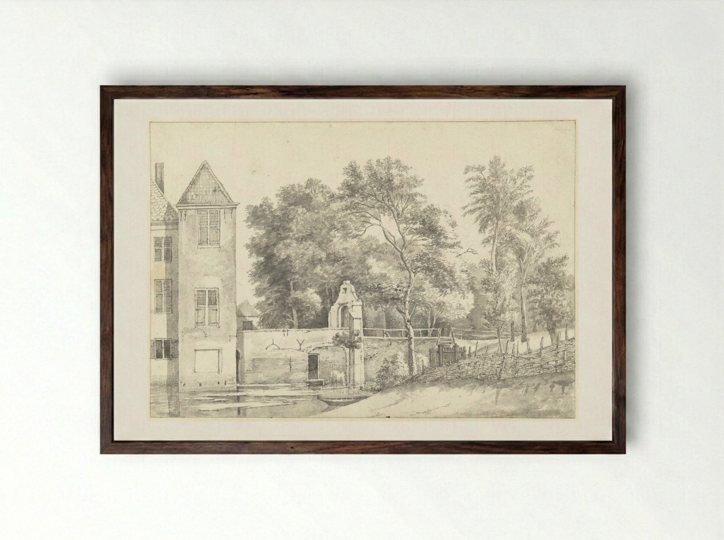 Het slot Hogenstein - Gerrit Lamberts - Framed Print Dark Wood