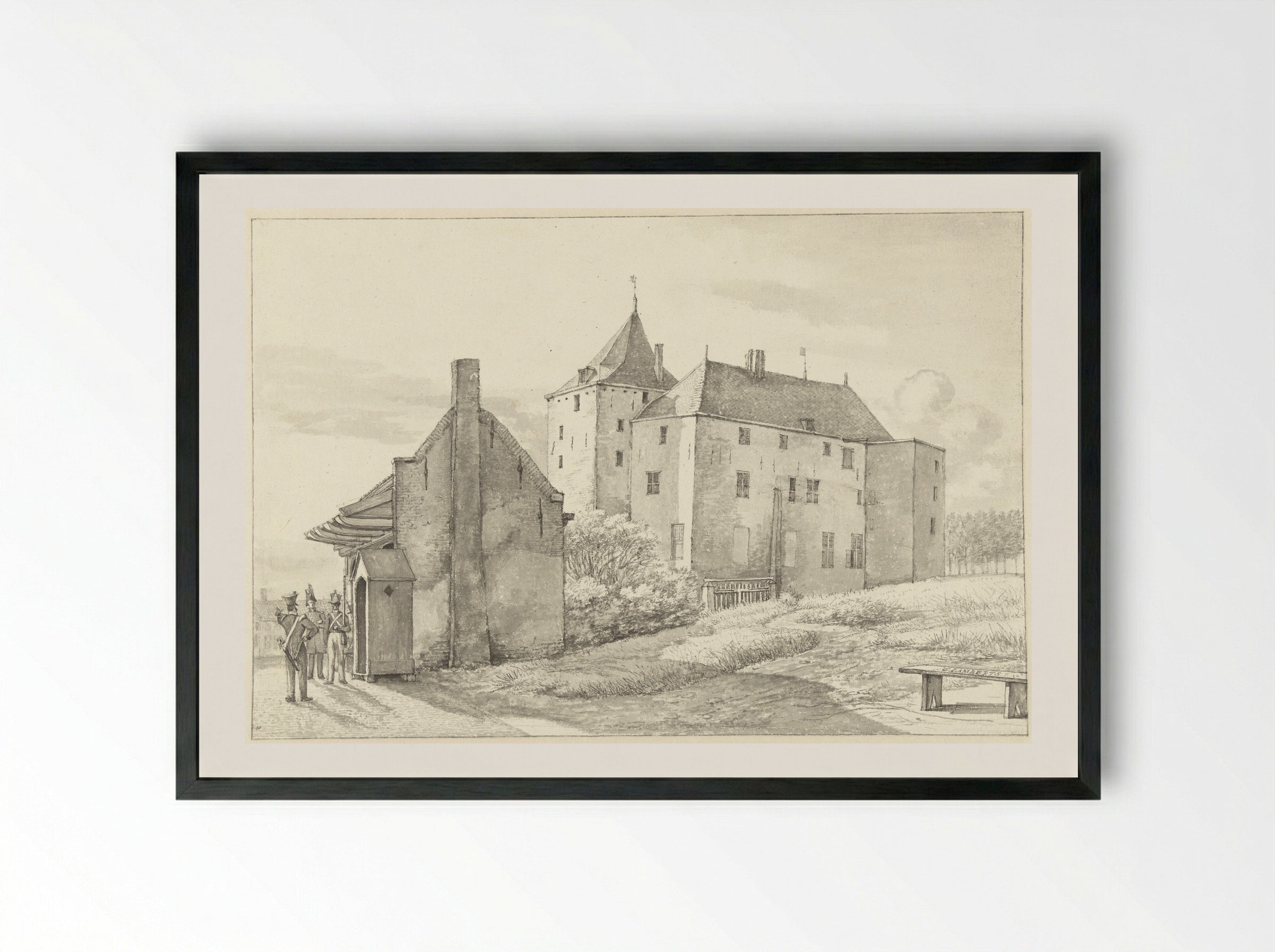Het slot Loevestein - Gerrit Lamberts - Framed Print Black