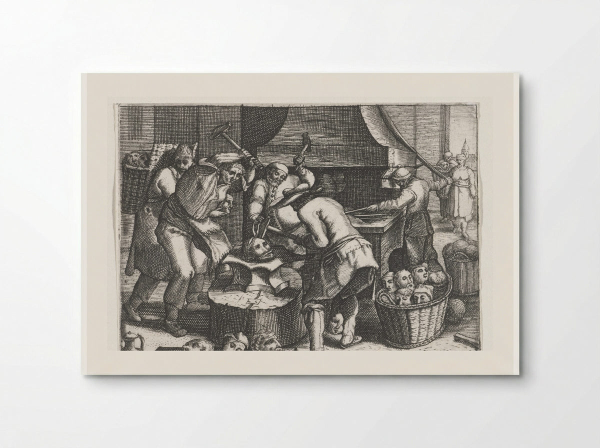 Het smeden der hoofden - Johann Theodor de Bry - Poster