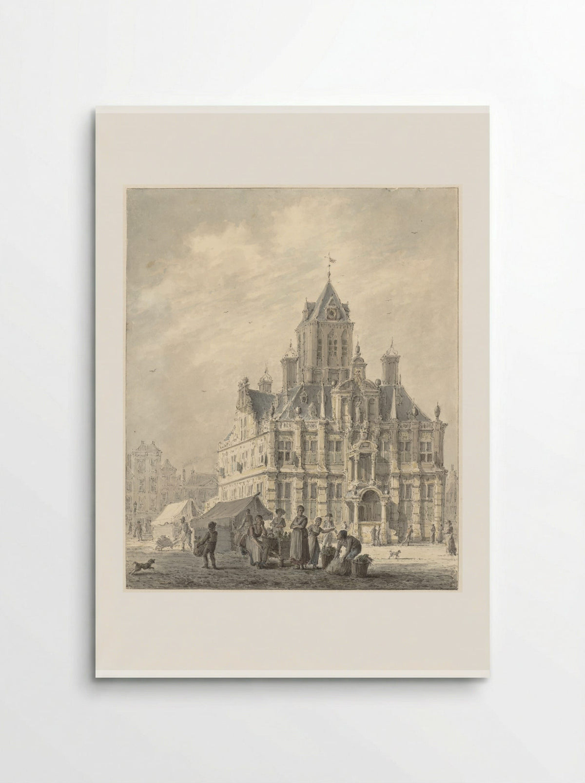 Het stadhuis van Delft - Johannes Jelgerhuis - Poster