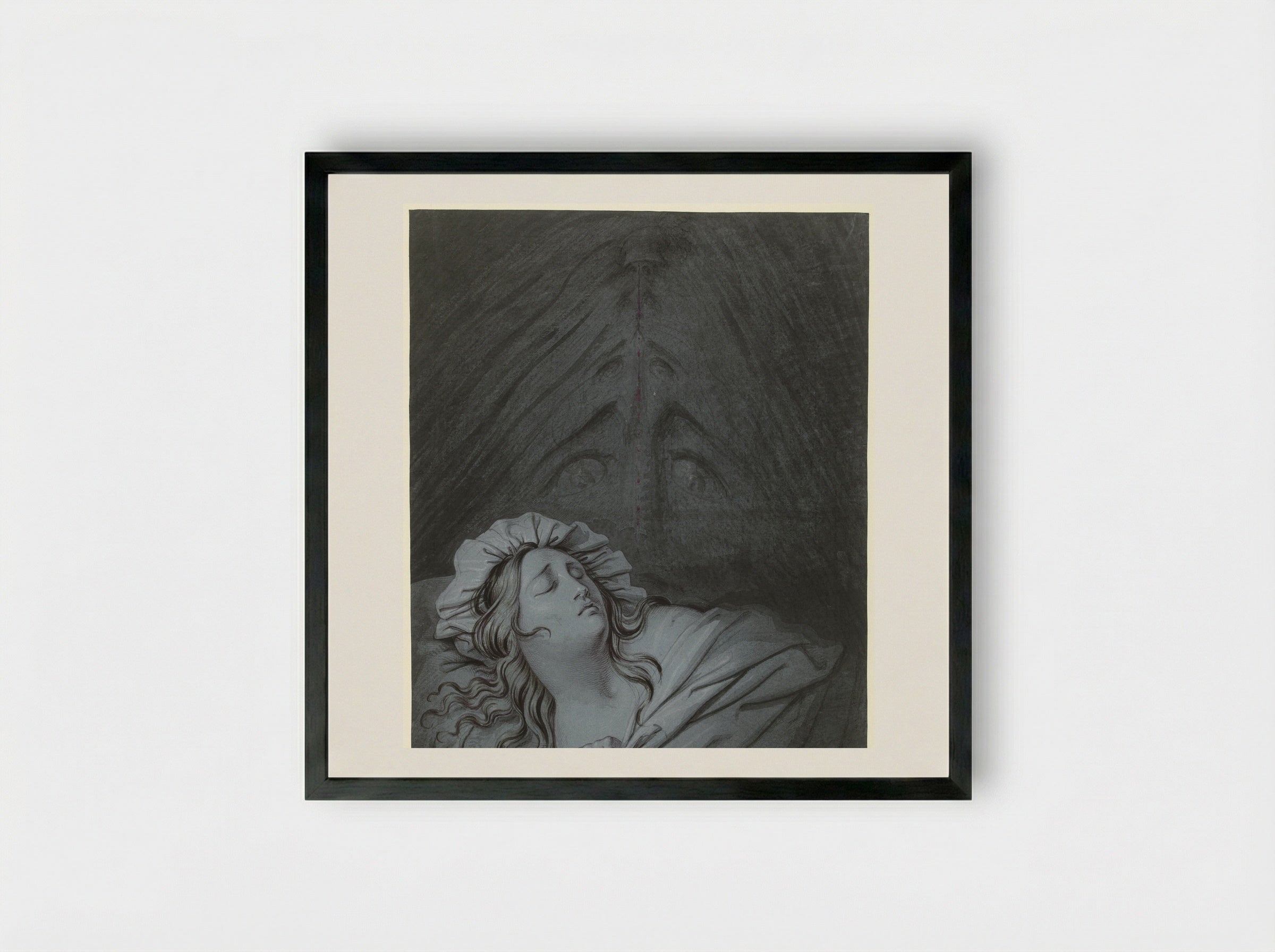 Het visioen van Beatrice Cenci - David Pièrre Giottino Humbert de Superville - Framed Print Black