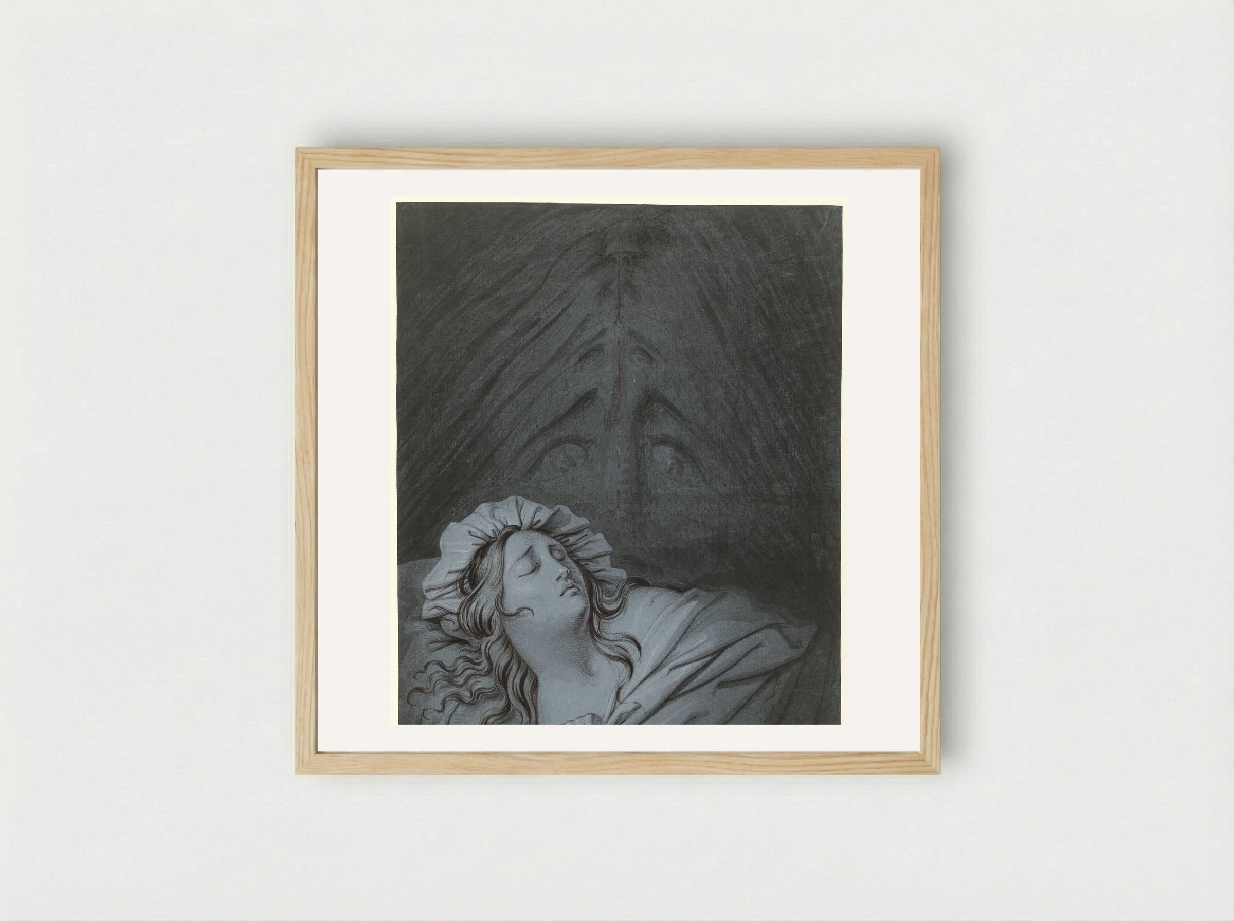 Het visioen van Beatrice Cenci - David Pièrre Giottino Humbert de Superville - Framed Print Wood