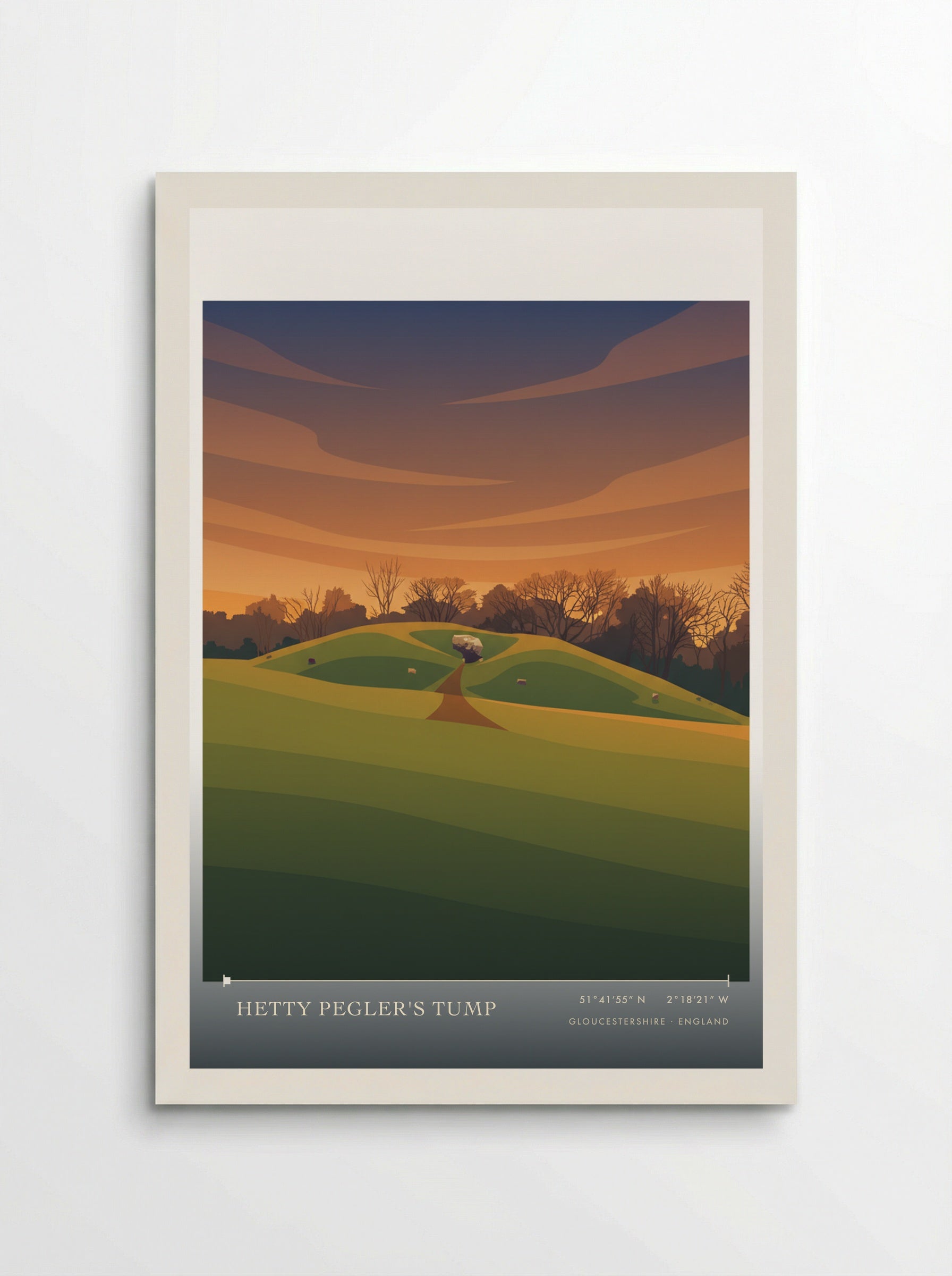 Hetty Pegler's Tump Gloucestershire England Travel Poster - Poster