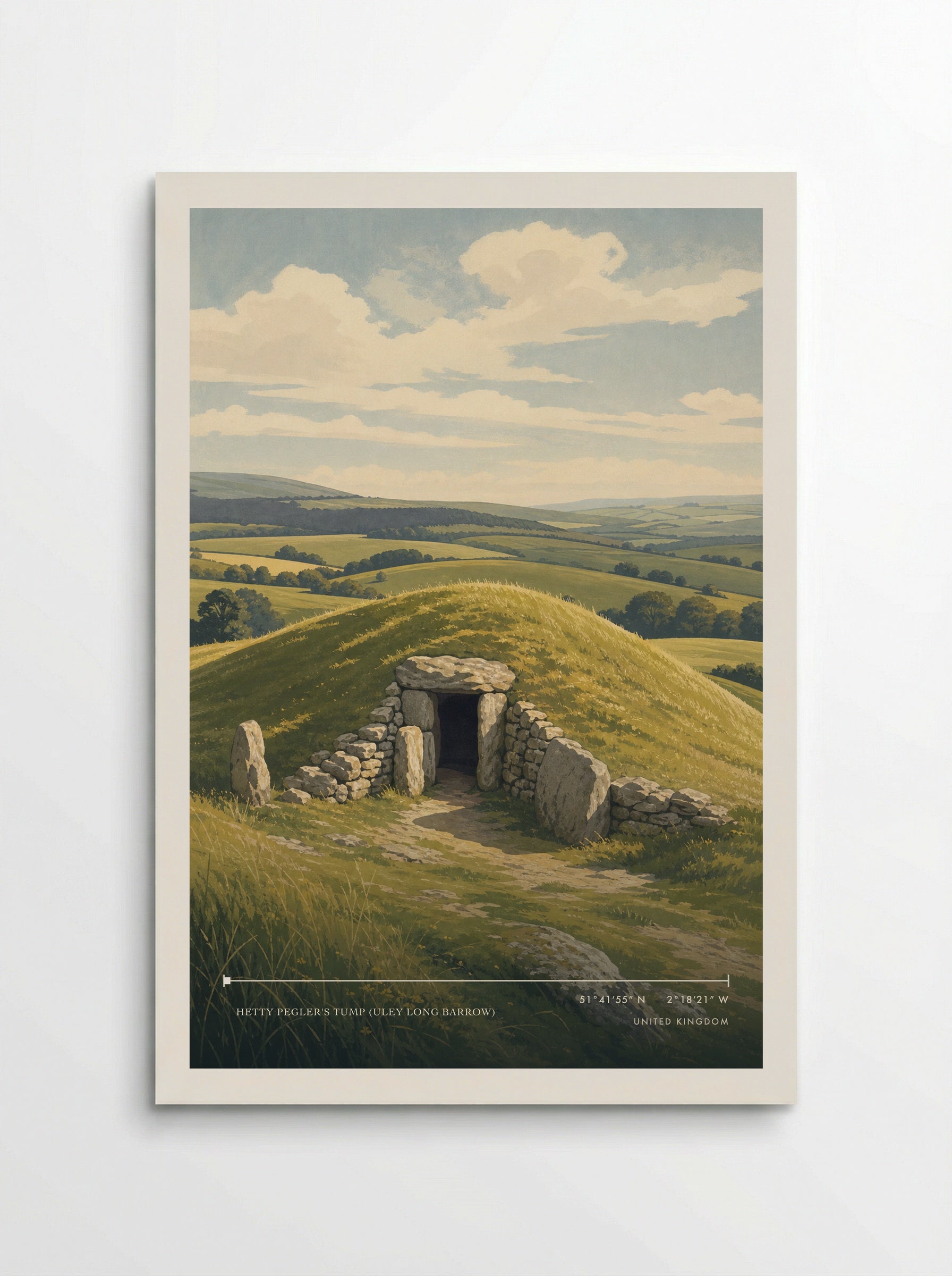 Hetty Pegler's Tump (Uley Long Barrow) United Kingdom Travel Poster - Poster