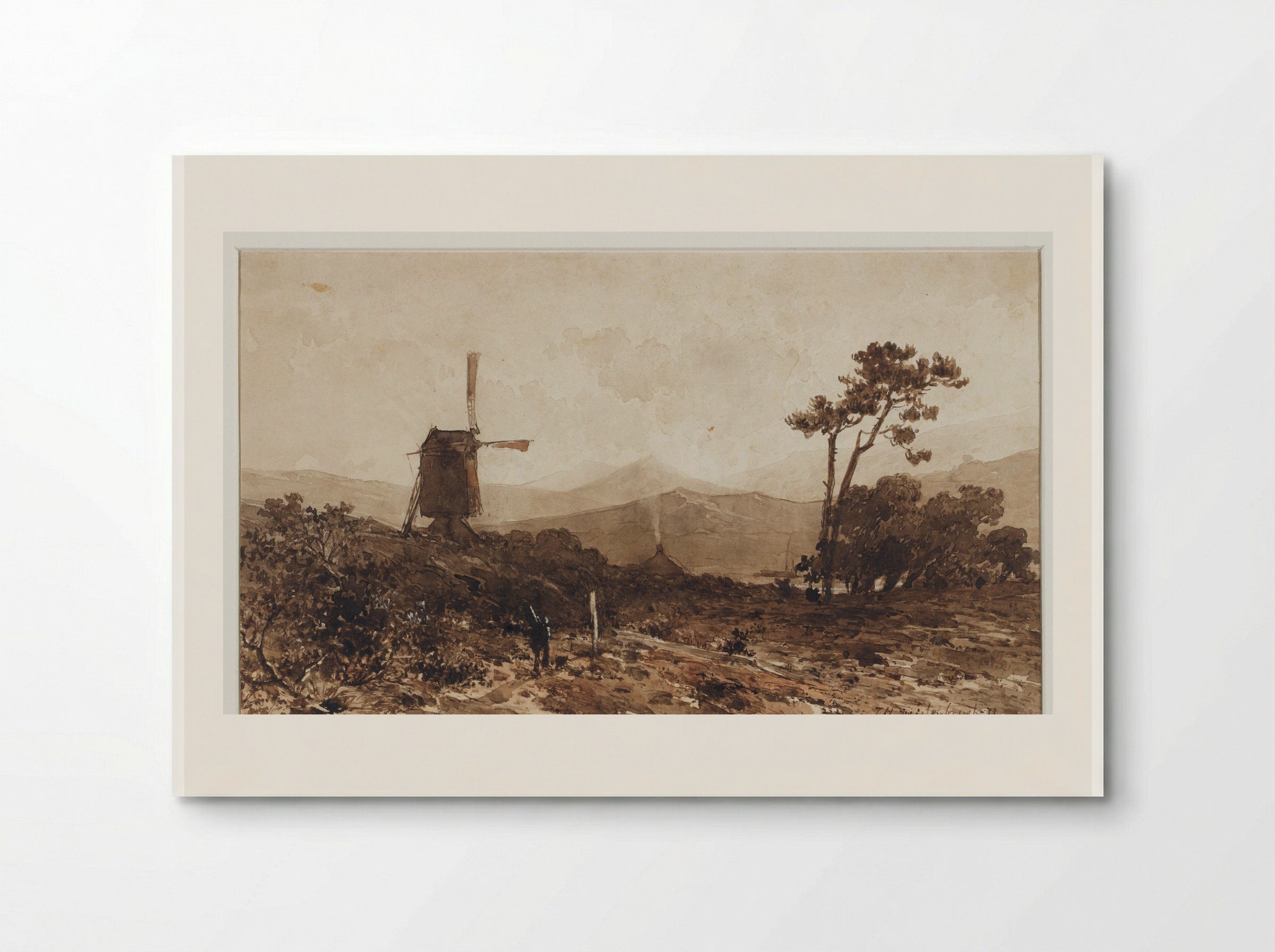 Heuvellandschap met links een molen - Johan Hendrik Weissenbruch - Poster