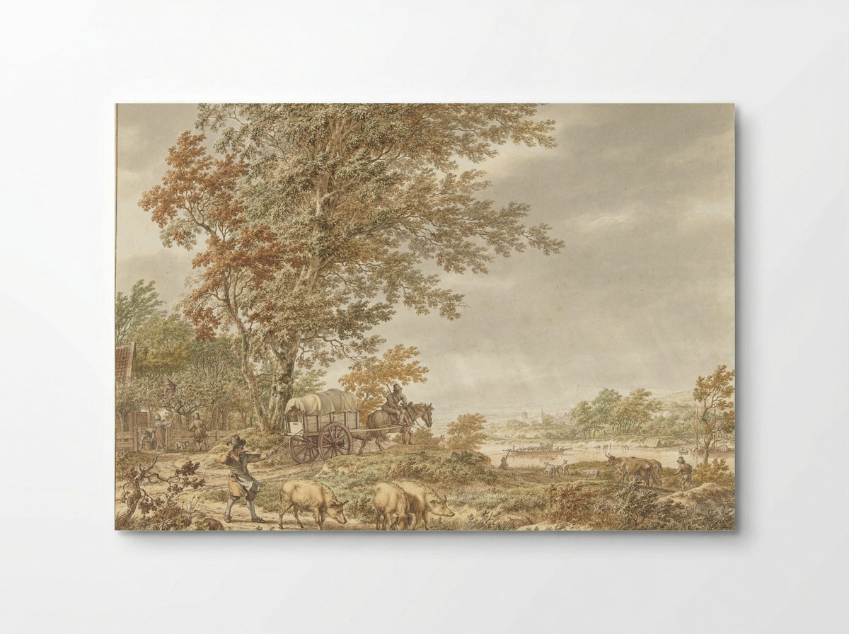 Heuvellandschap met varkenshoeder - Jacob Cats - Poster