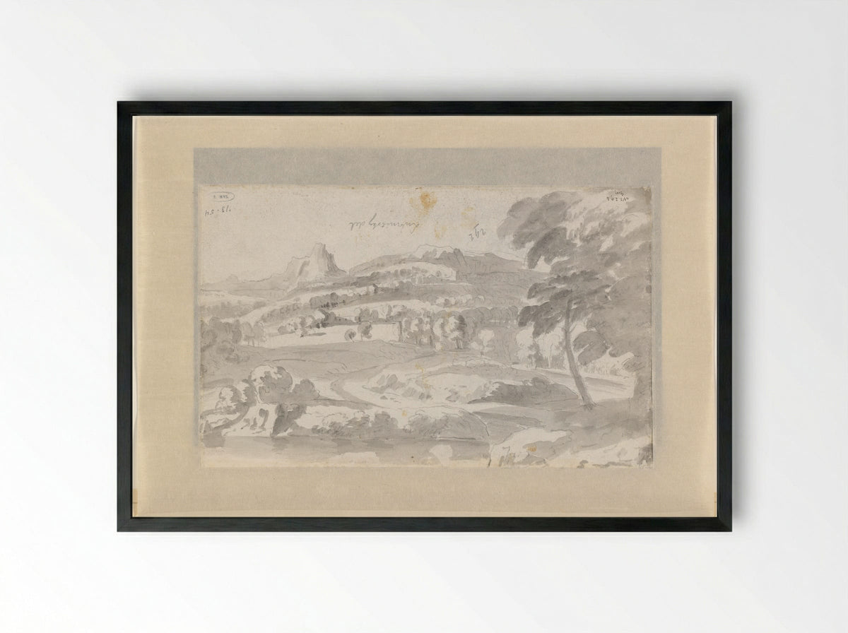 Heuvellandschap - Theodor Lubienitzki - Framed Print Black