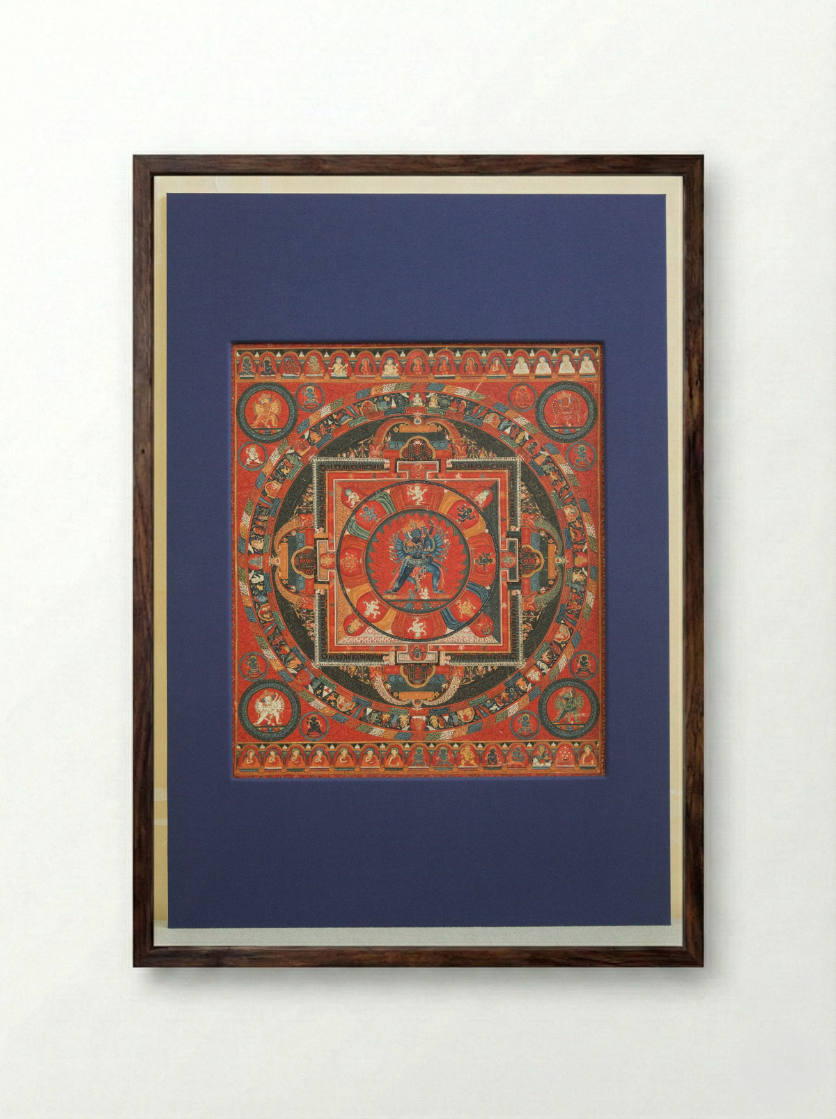 Hevajra Mandala - Sakya School - Framed Print Dark Wood