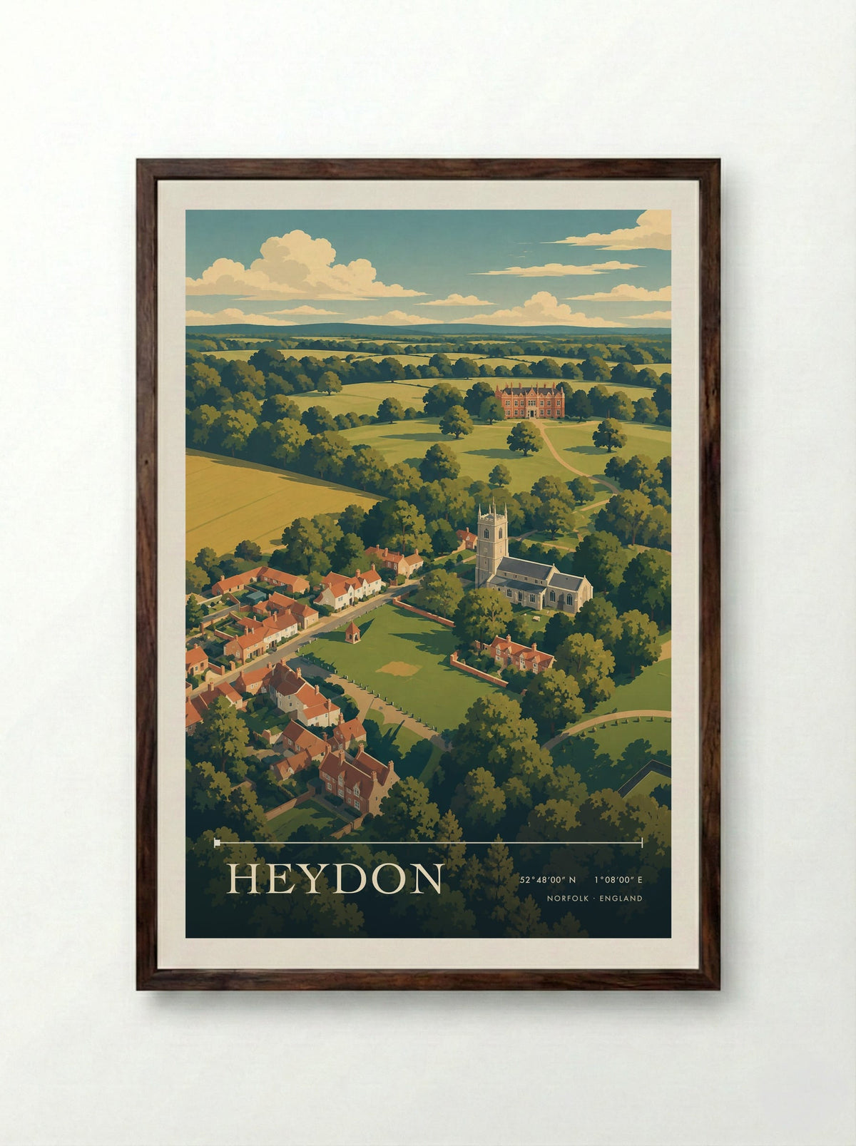 Heydon, Norfolk | Travel Poster - Framed Print Dark Wood