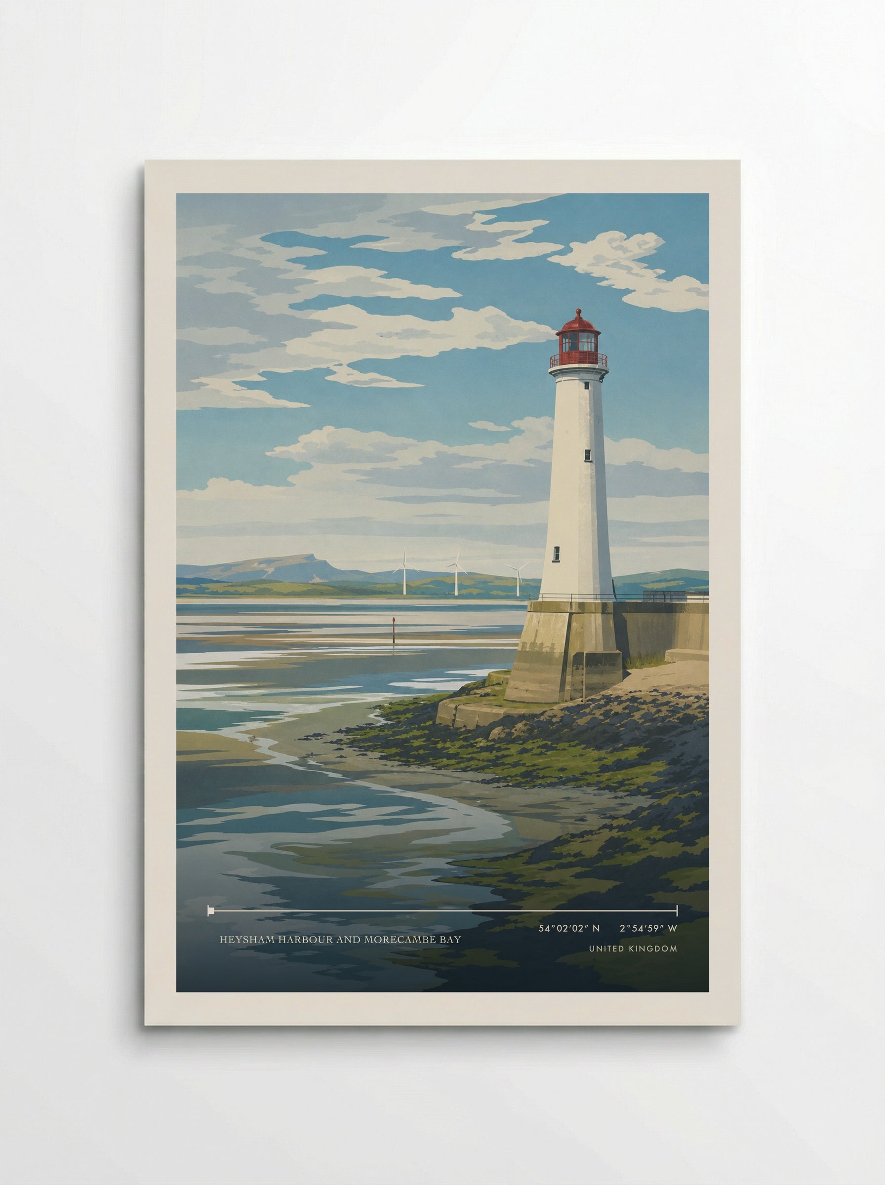 Heysham Harbour and Morecambe Bay United Kingdom Travel Poster - Poster