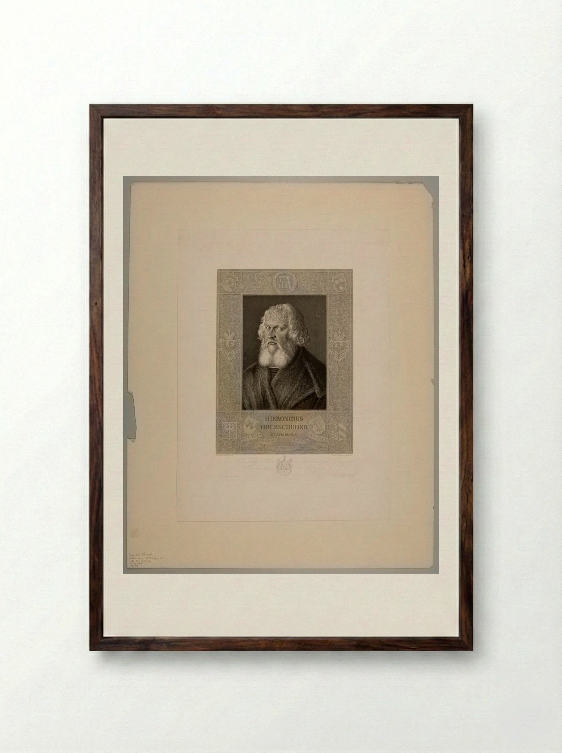 Hieronymus Holzschuher - Friedrich Wagner - Framed Print Dark Wood