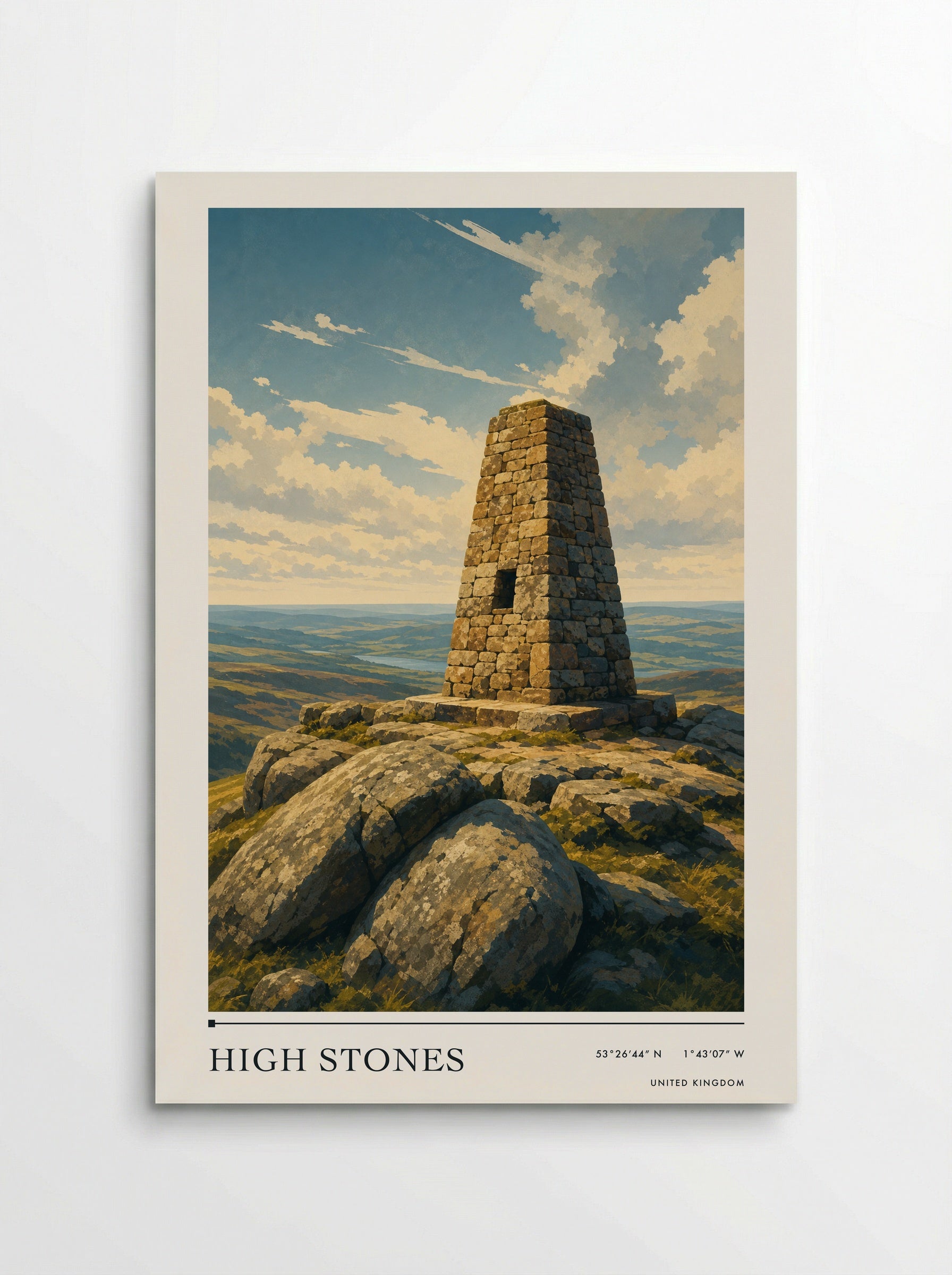 High Stones United Kingdom Travel Poster - Poster