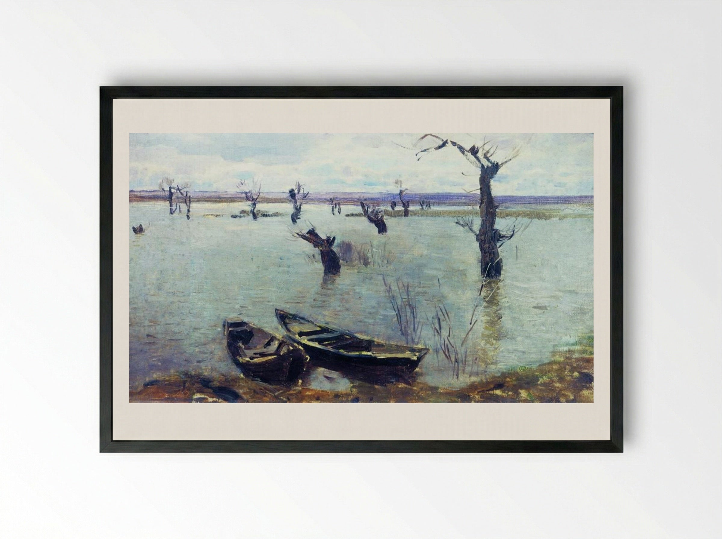 High Waters - Isaac Levitan - Framed Print Black
