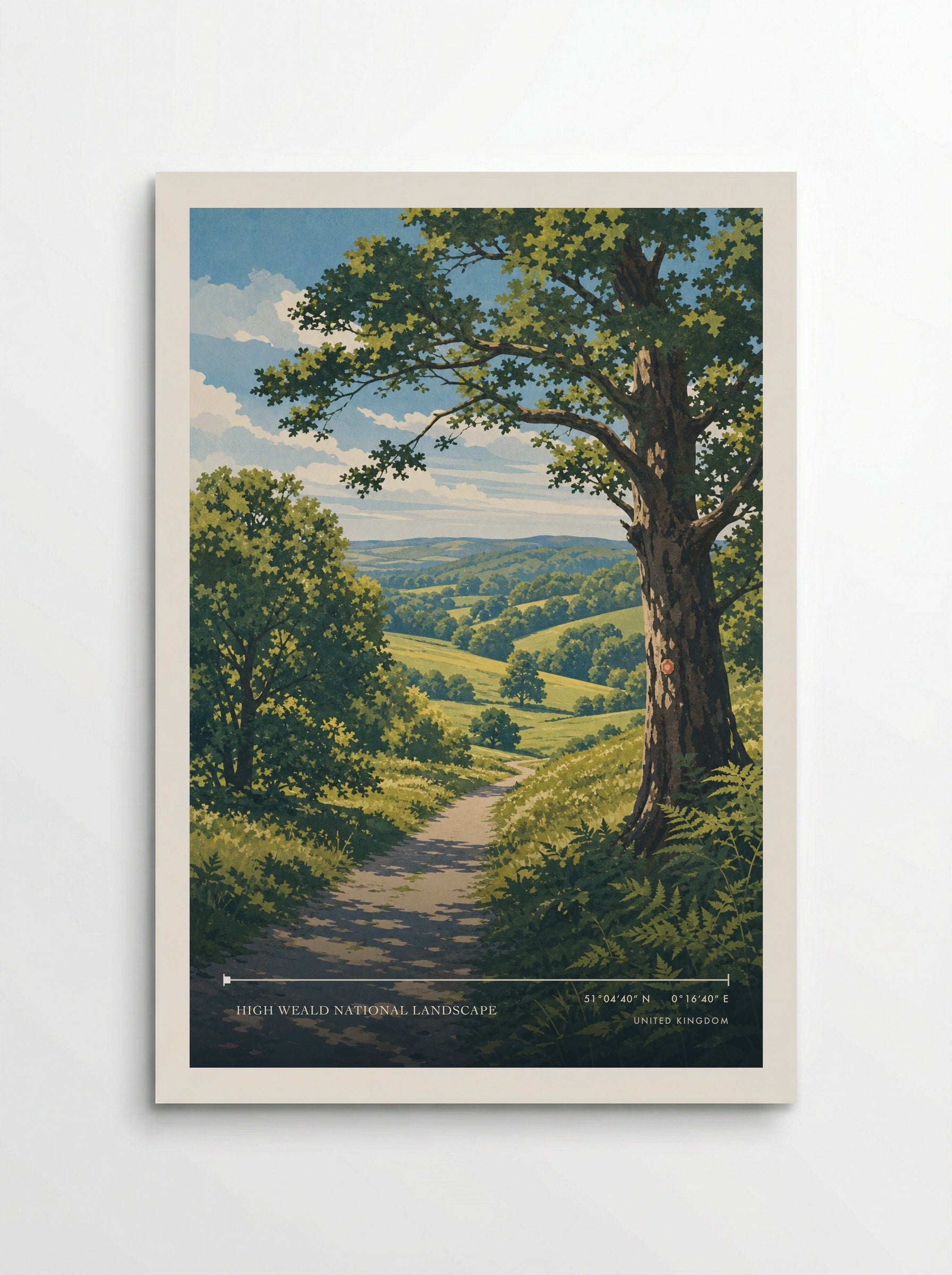 High Weald National Landscape United Kingdom Travel Poster - Poster