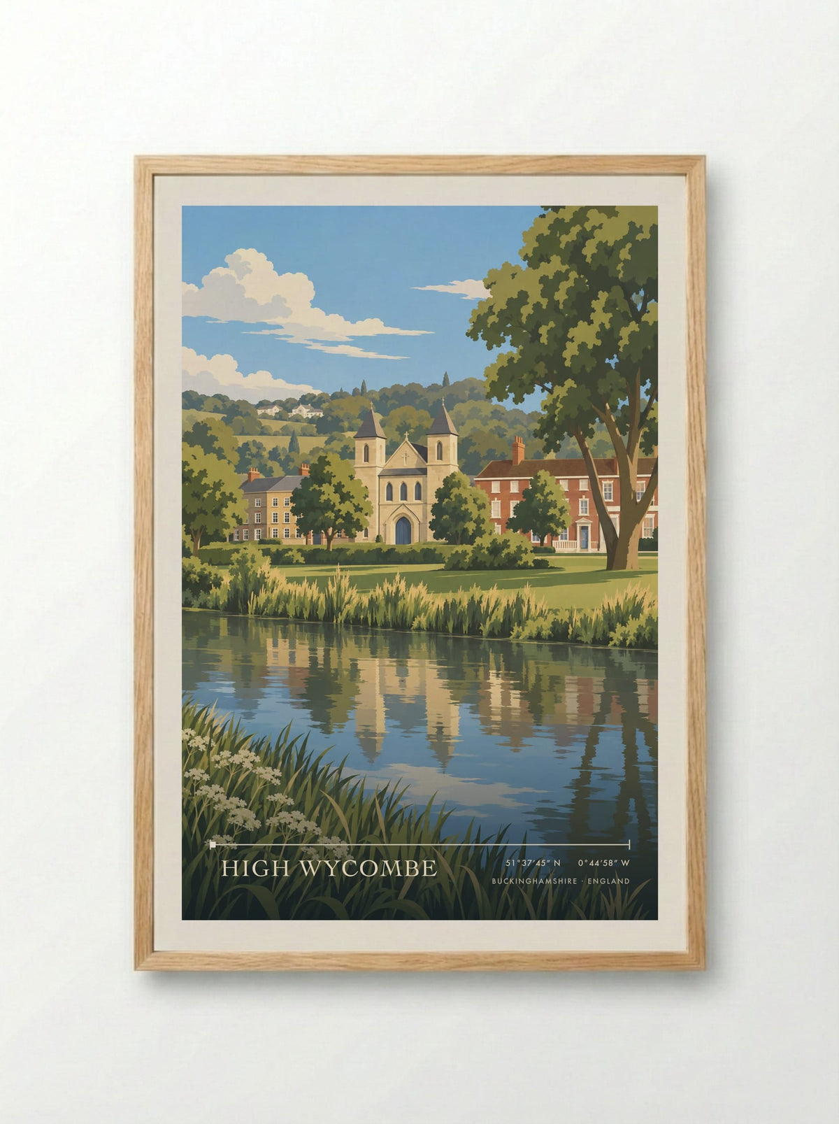 High Wycombe, Buckinghamshire | Travel Poster - Framed Print Wood