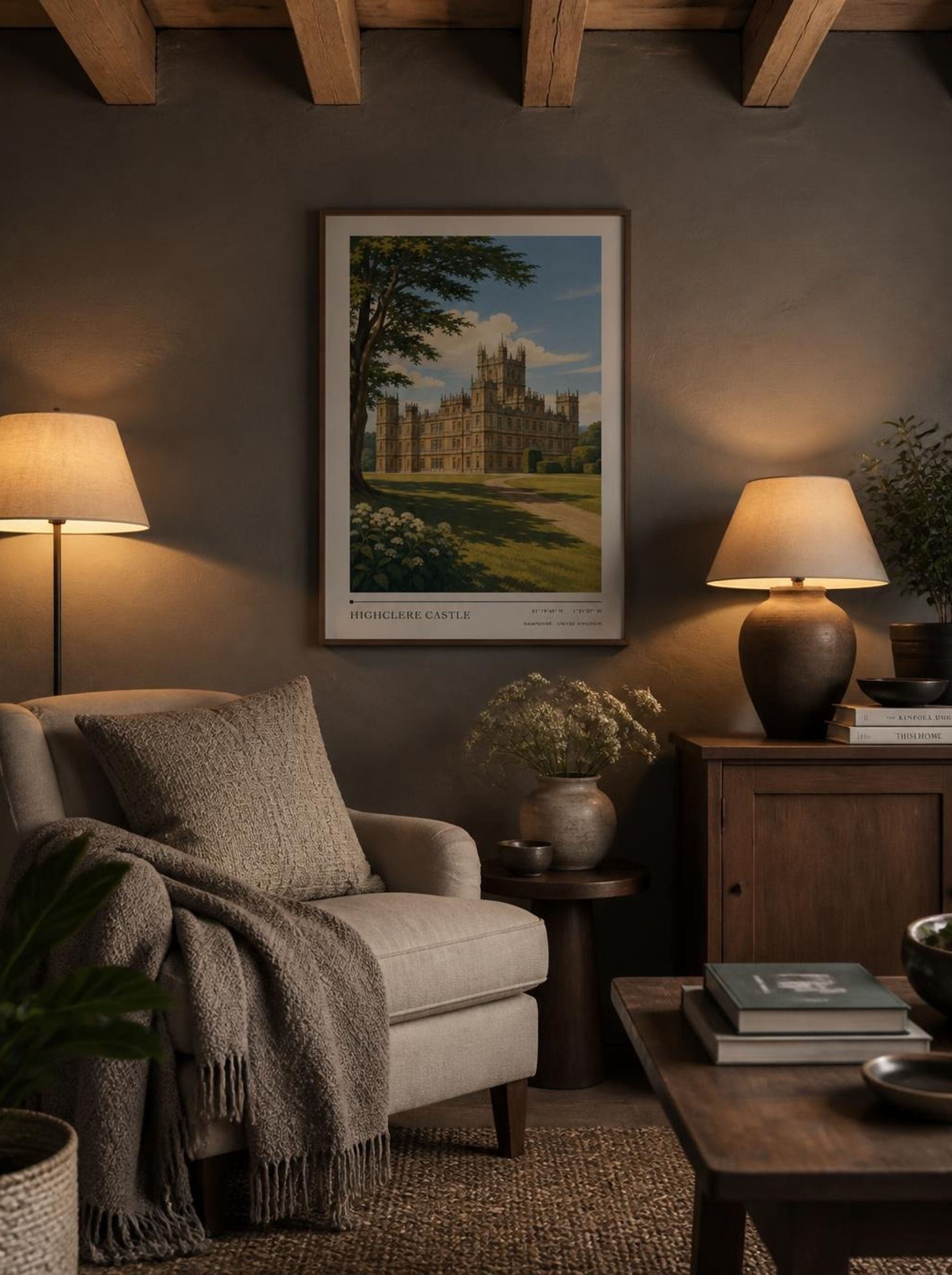 Highclere Castle Hampshire United Kingdom Travel Poster - Lifestyle