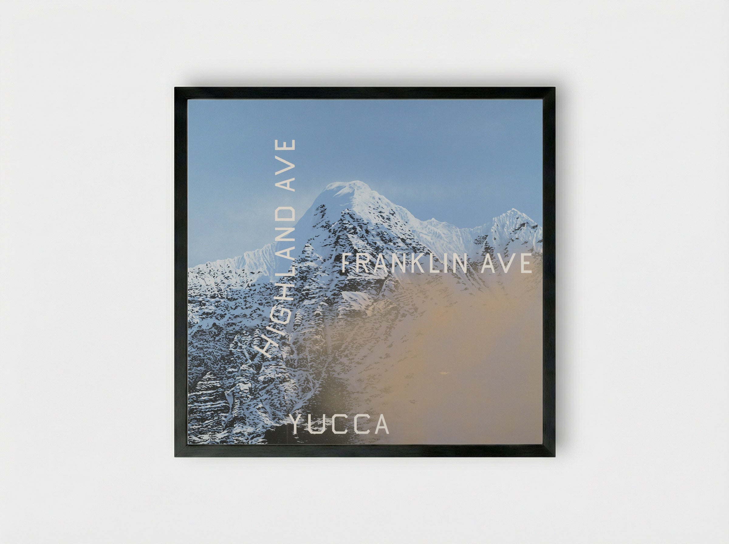 Highland, Franklin, Yucca - Edward Ruscha - Framed Print Black