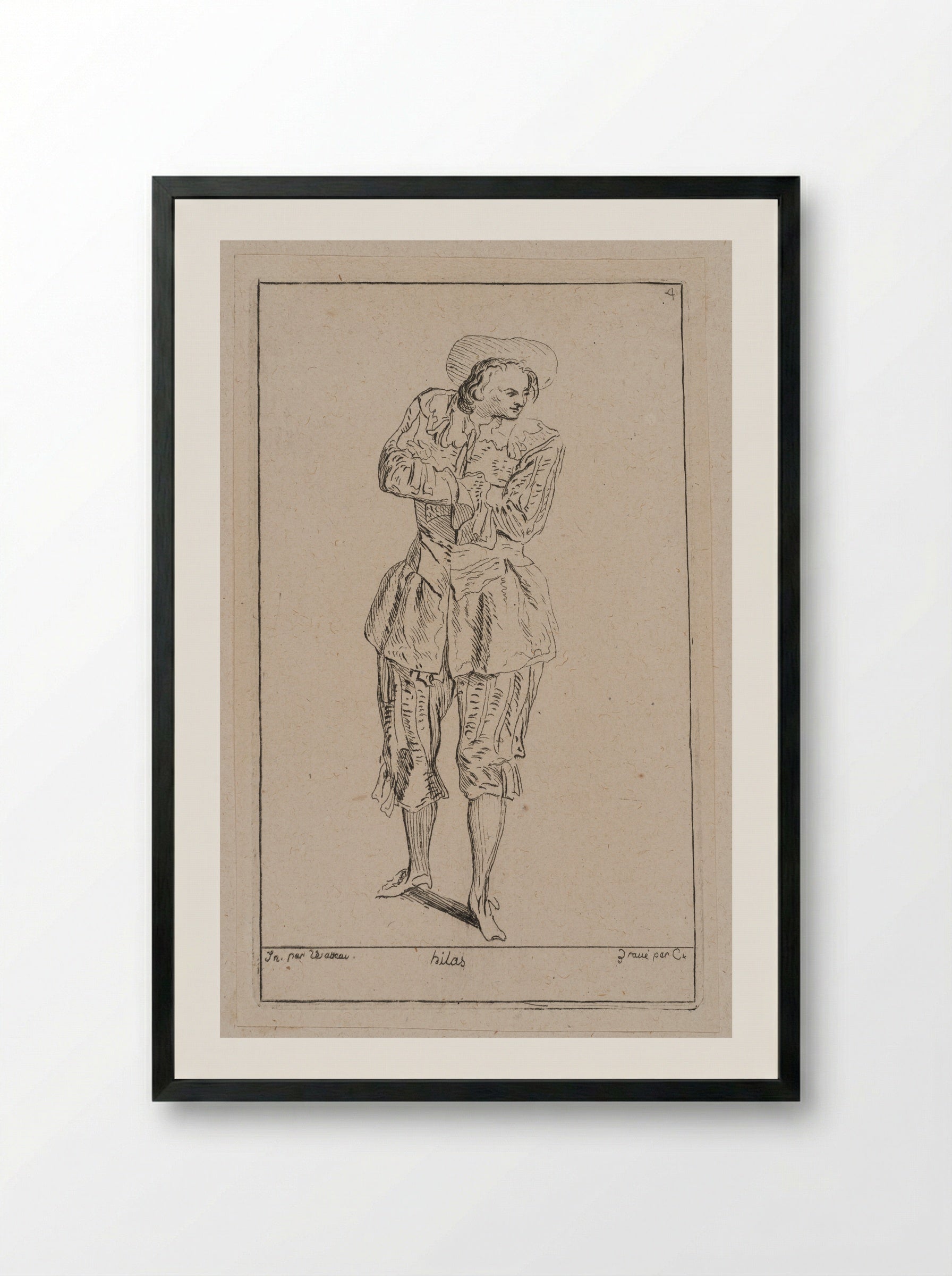 Hilas - Anne Claude Philippe de Thubières, comte de Caylus - Framed Print Black